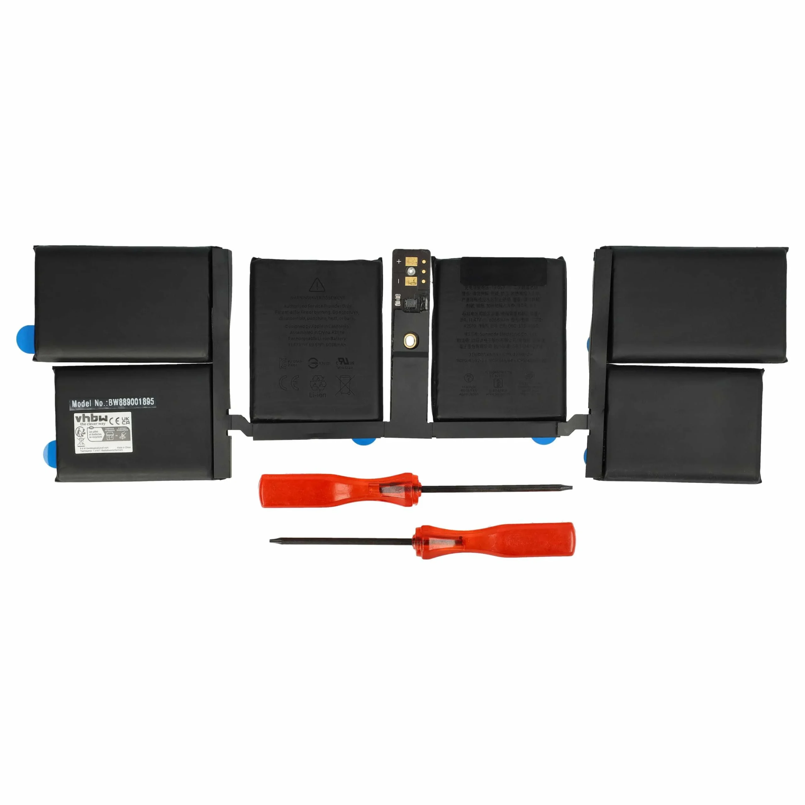 Batterie remplace Apple A2519 pour ordinateur portable Apple- 3800mAh 11,74V Li-polymère, noir