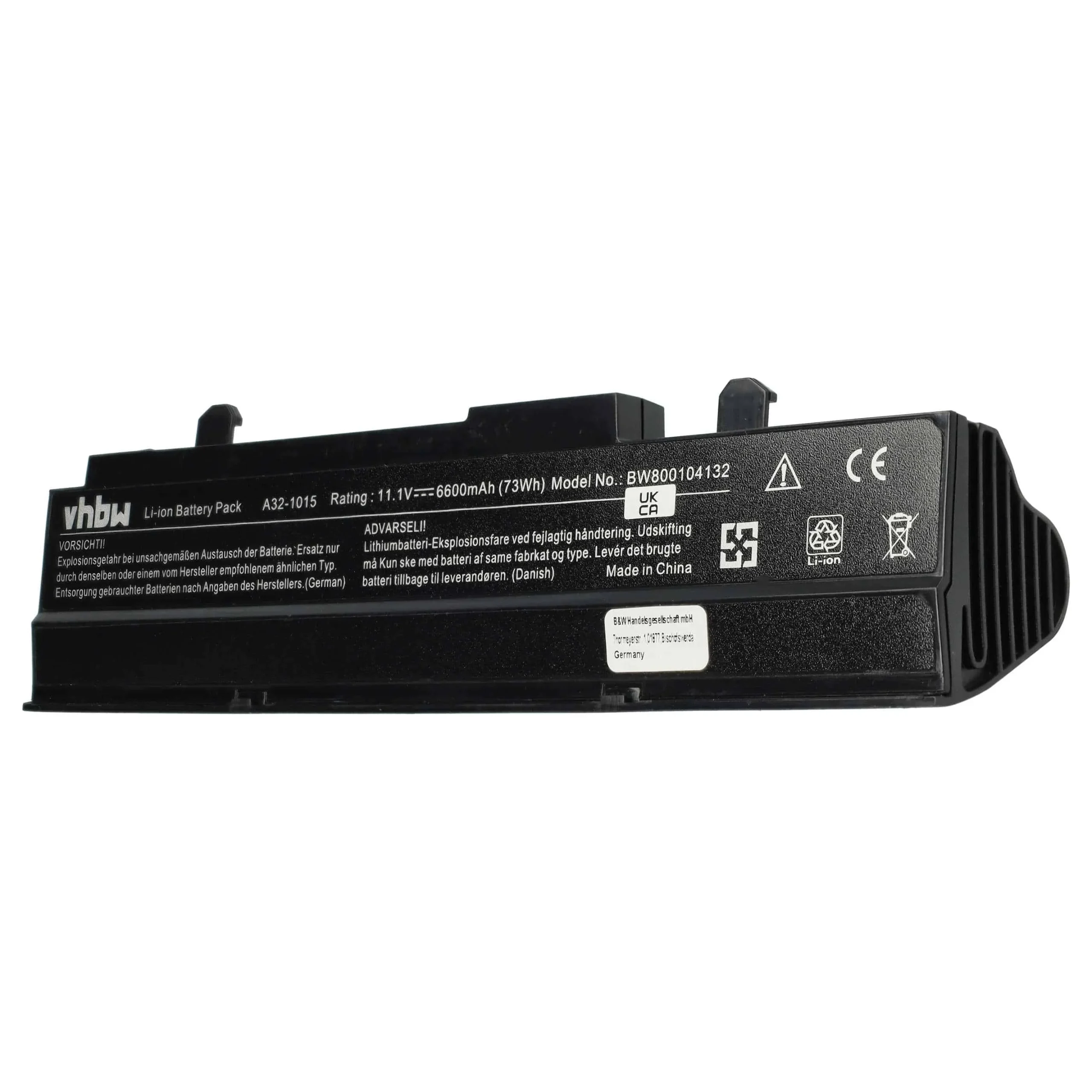 Batterie remplace Asus A31-1015, A32-1015, AL31-1015 pour ordinateur portable Asus- 6600mAh 11,1V Li-ion, noir