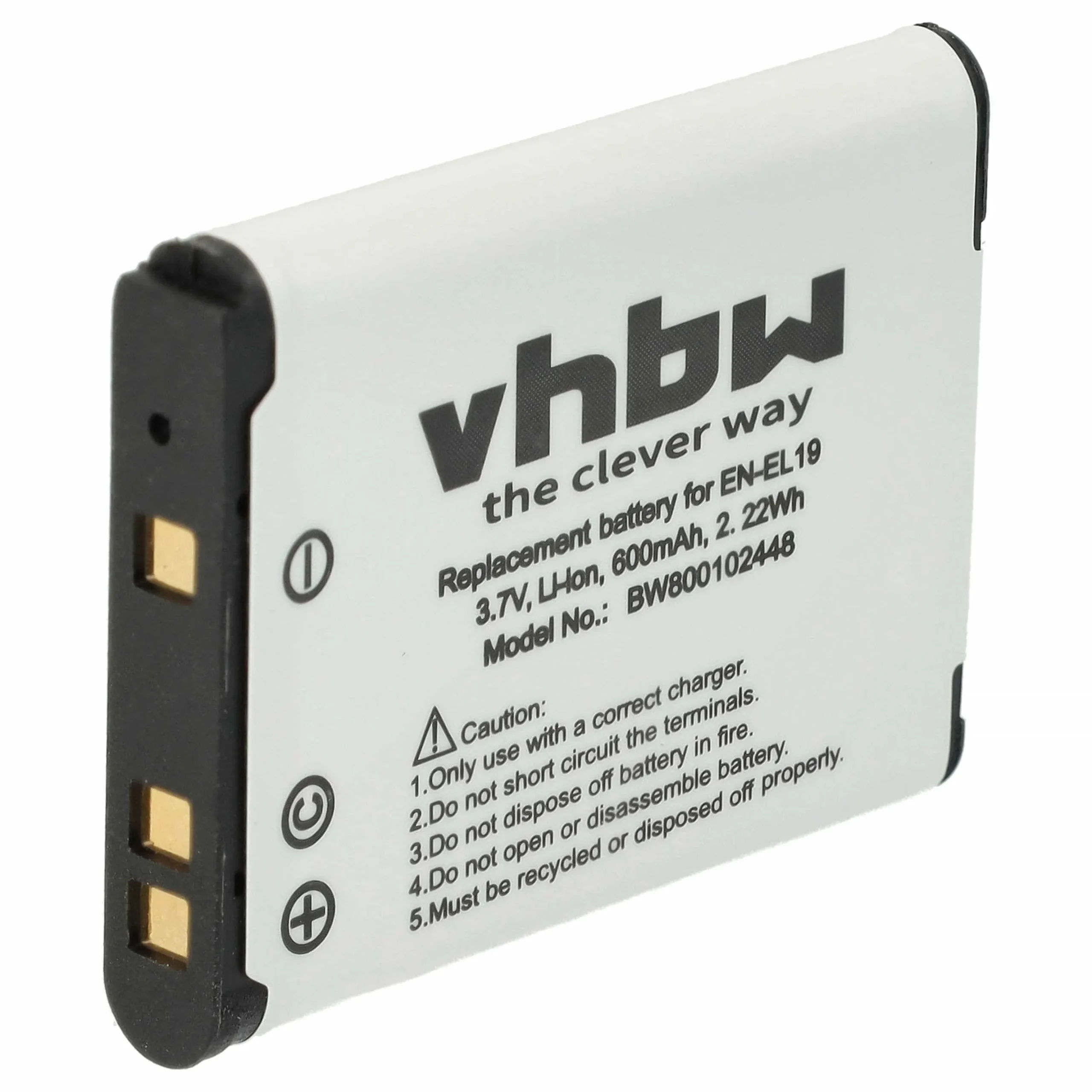 Batterie remplace Nikon EN-EL19 pour appareil photo Nikon- 600mAh 3,7V Li-ion