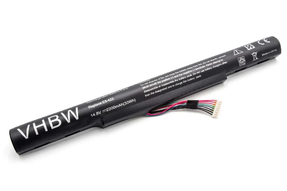 Batterie remplace Acer AL15A32 (4ICR17/65), AL15A32 pour ordinateur portable Acer- 2200mAh 14,8V Li-ion, noir
