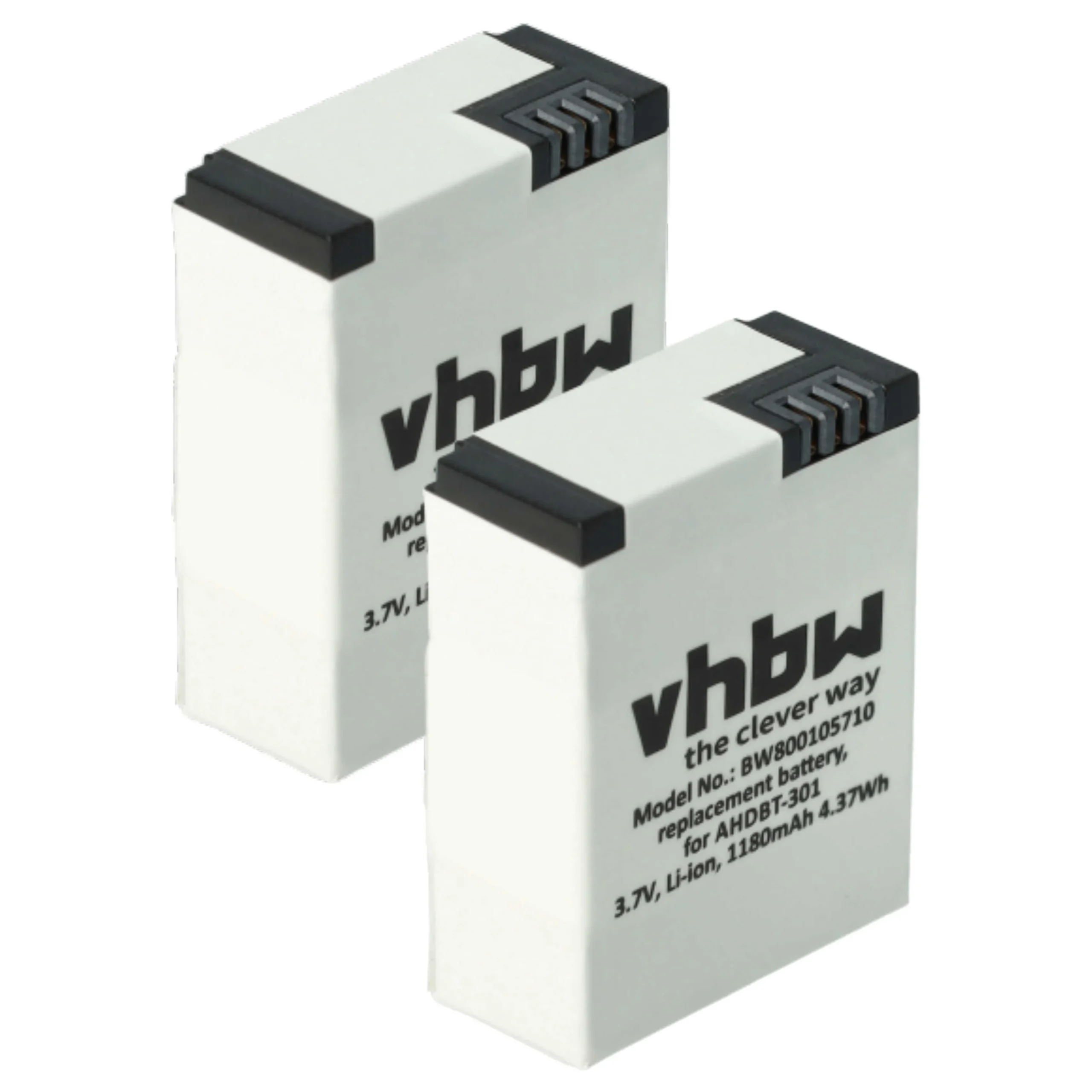 2x Batteries remplace GoPro 1ICP7/26/33-2 pour caméscope GoPro- 1180mAh 3,7V Li-polymère