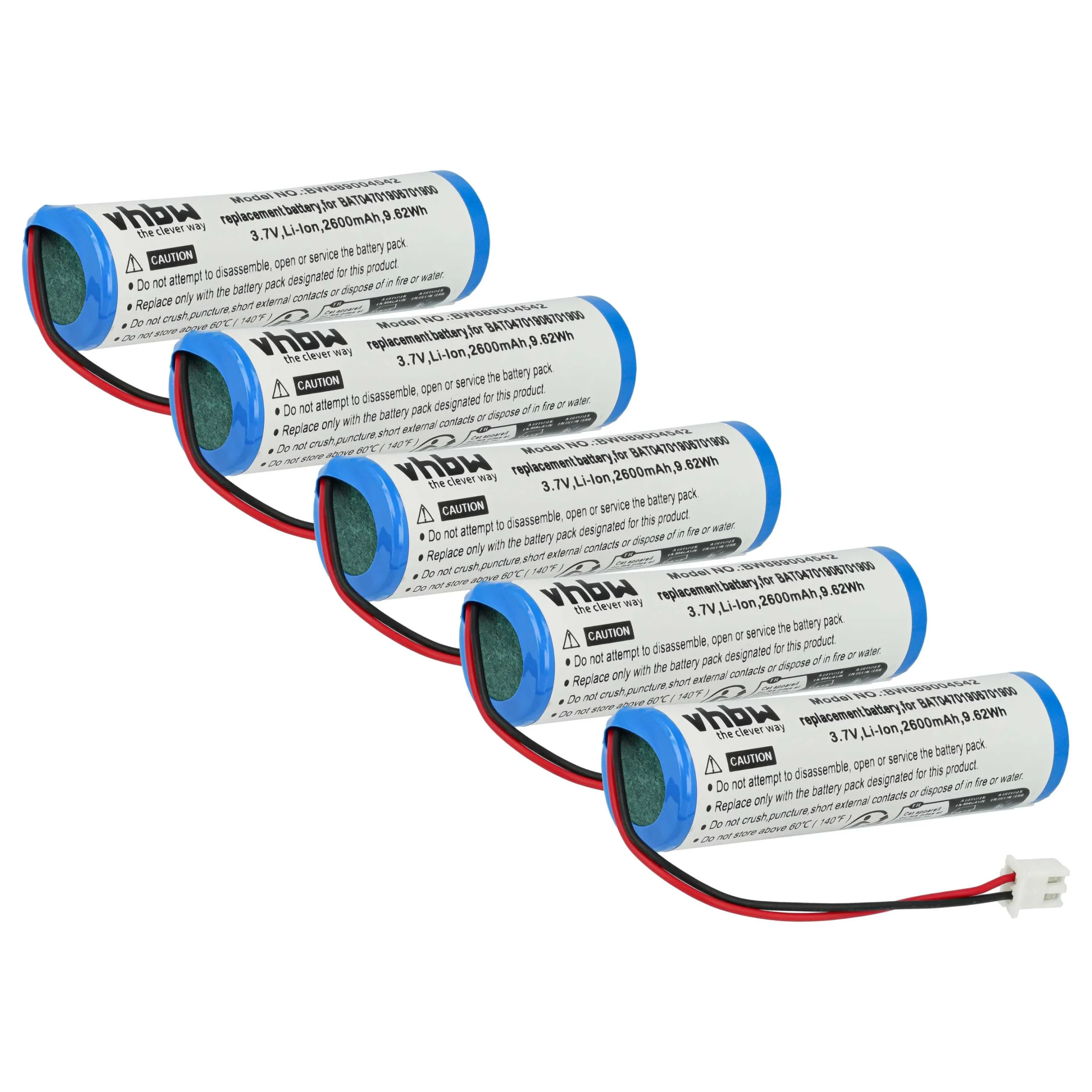 Batterie (5 pcs.) remplace Zafferano 8052536910881, BAT04701906701900 Zafferano - 2600mAh 3,7V Li-ion