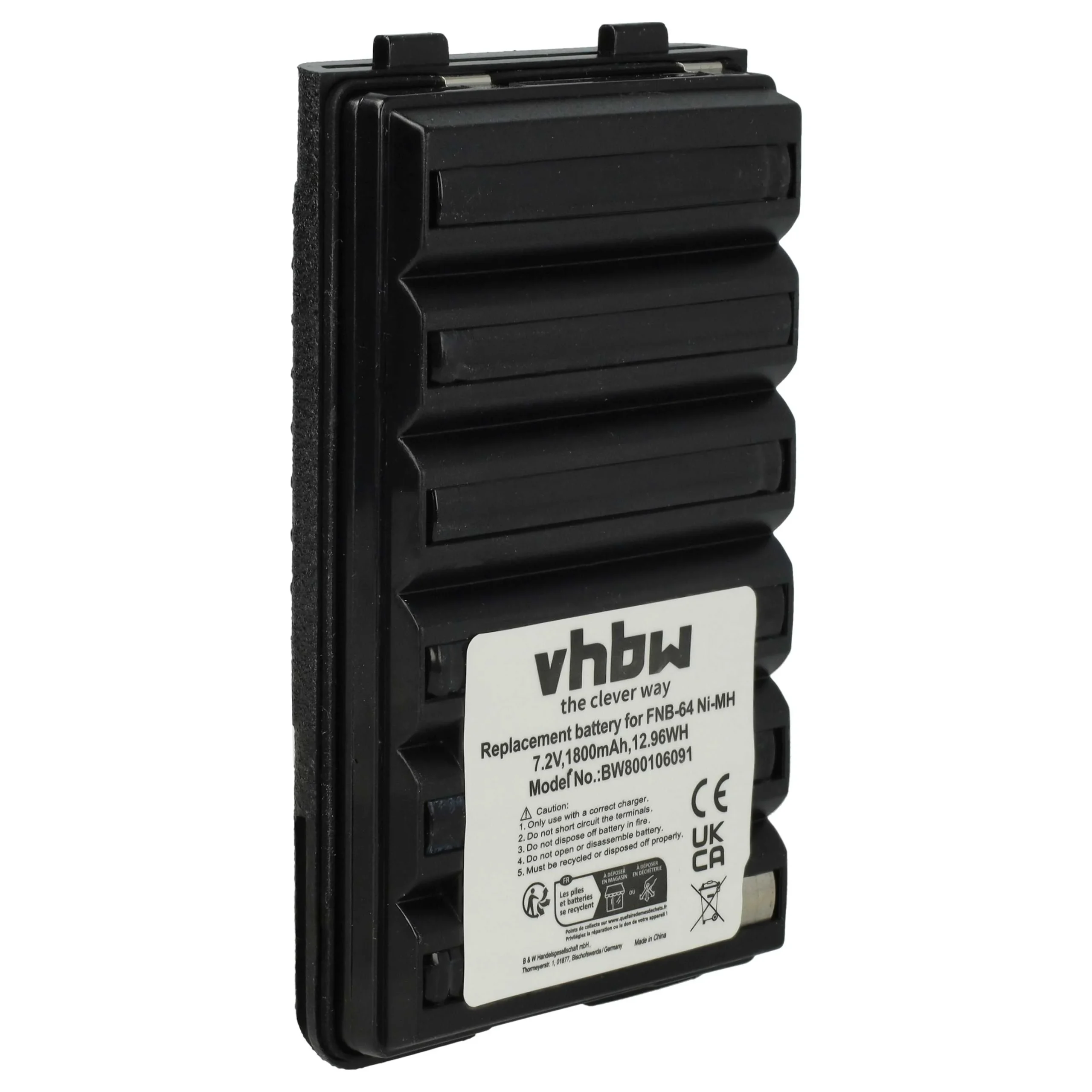 Batterie remplace Yaesu Vertex FNB-57, AAJ66X001 pour radio talkie-walkie Yaesu Vertex- 1800mAh 7,2V NiMH