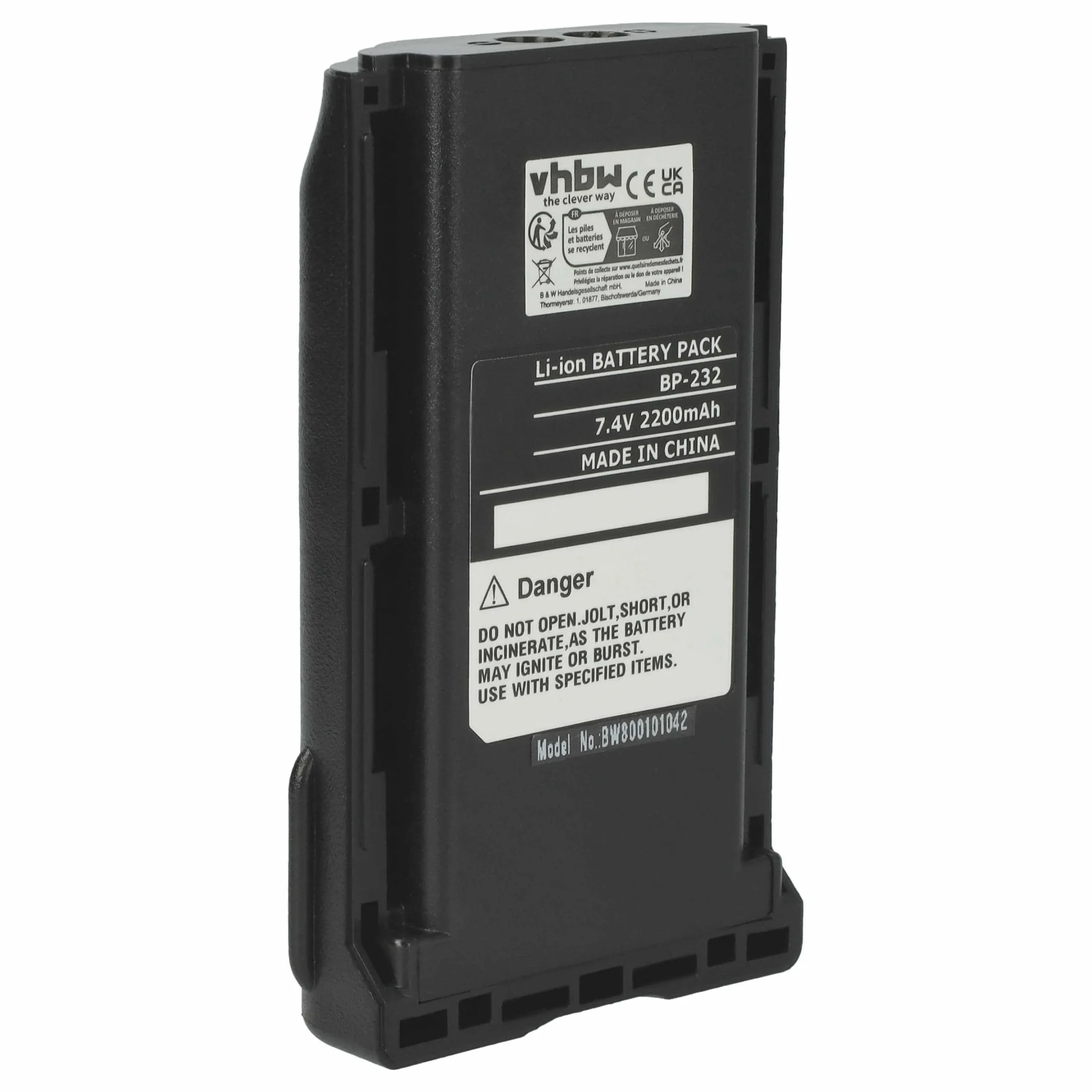 Batterie remplace Icom BJ-2000, BP-231, BP-230, BP-230N pour radio talkie-walkie Icom- 2200mAh 7,4V Li-ion