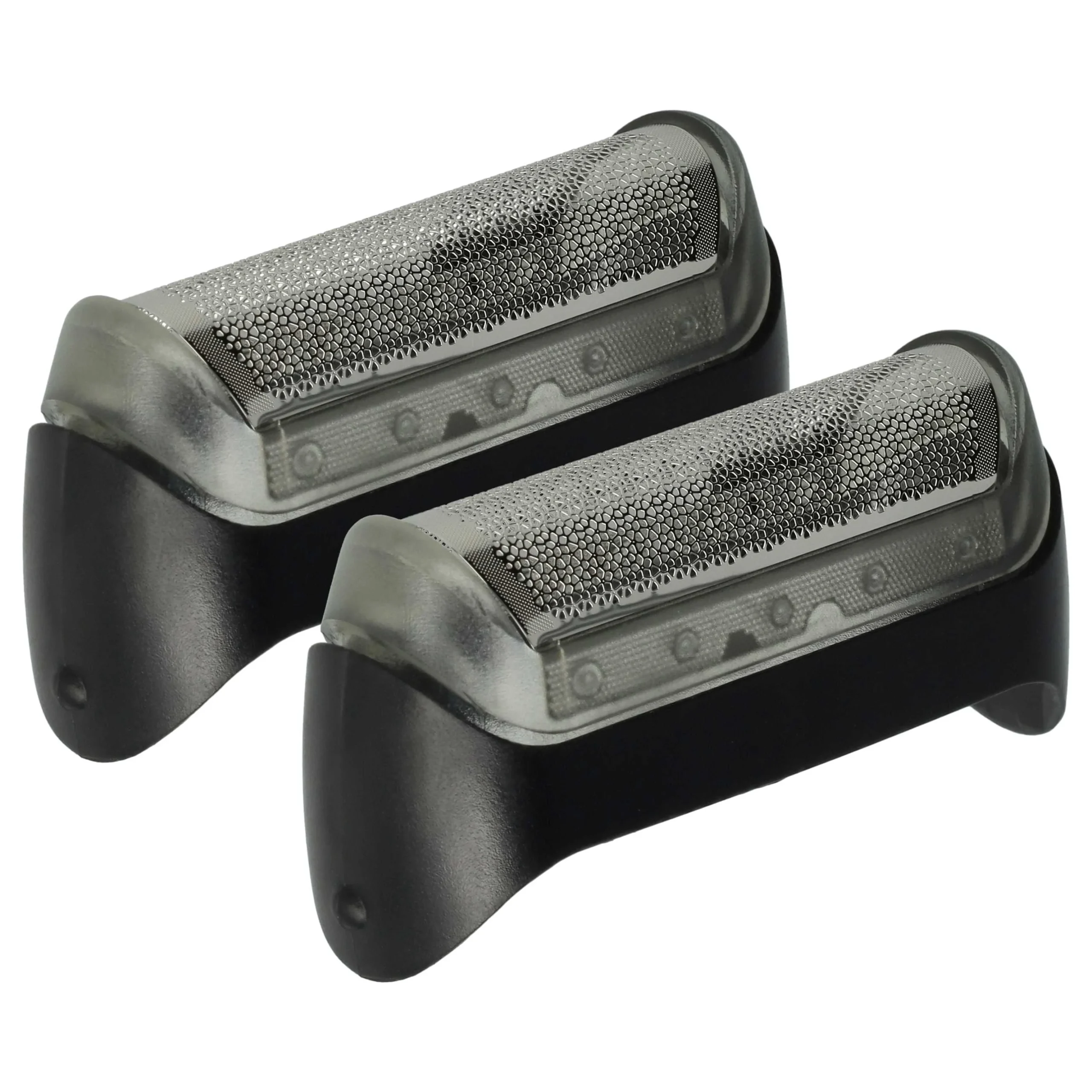 2x Grilles remplace Braun 5733700, 5733701, 20s, 20B, 10B pour rasoir Braun - avec cadre de tête, noir/argenté