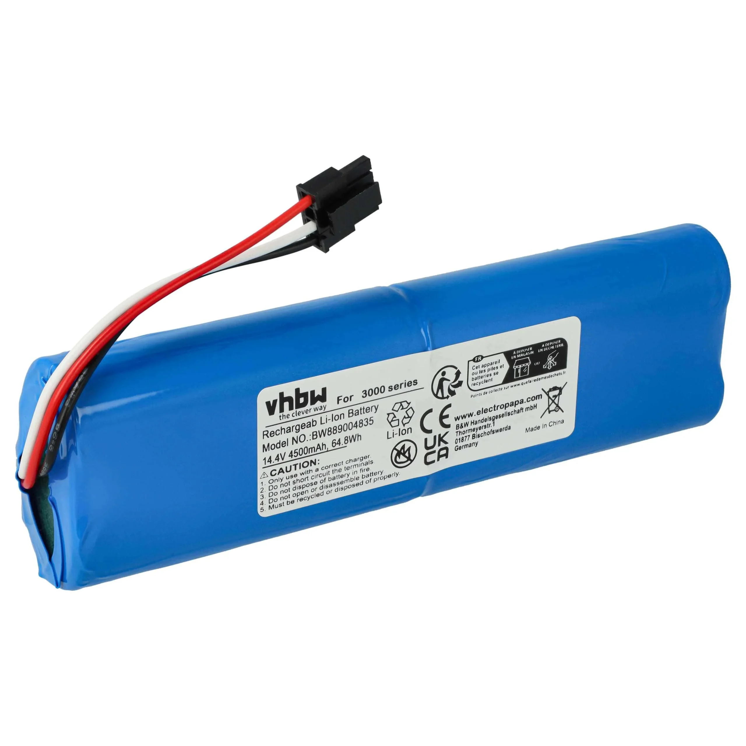 Batterie remplace Philips C1048A2 pour robot aspirateur Philips - 4500mAh 14,4V Li-ion