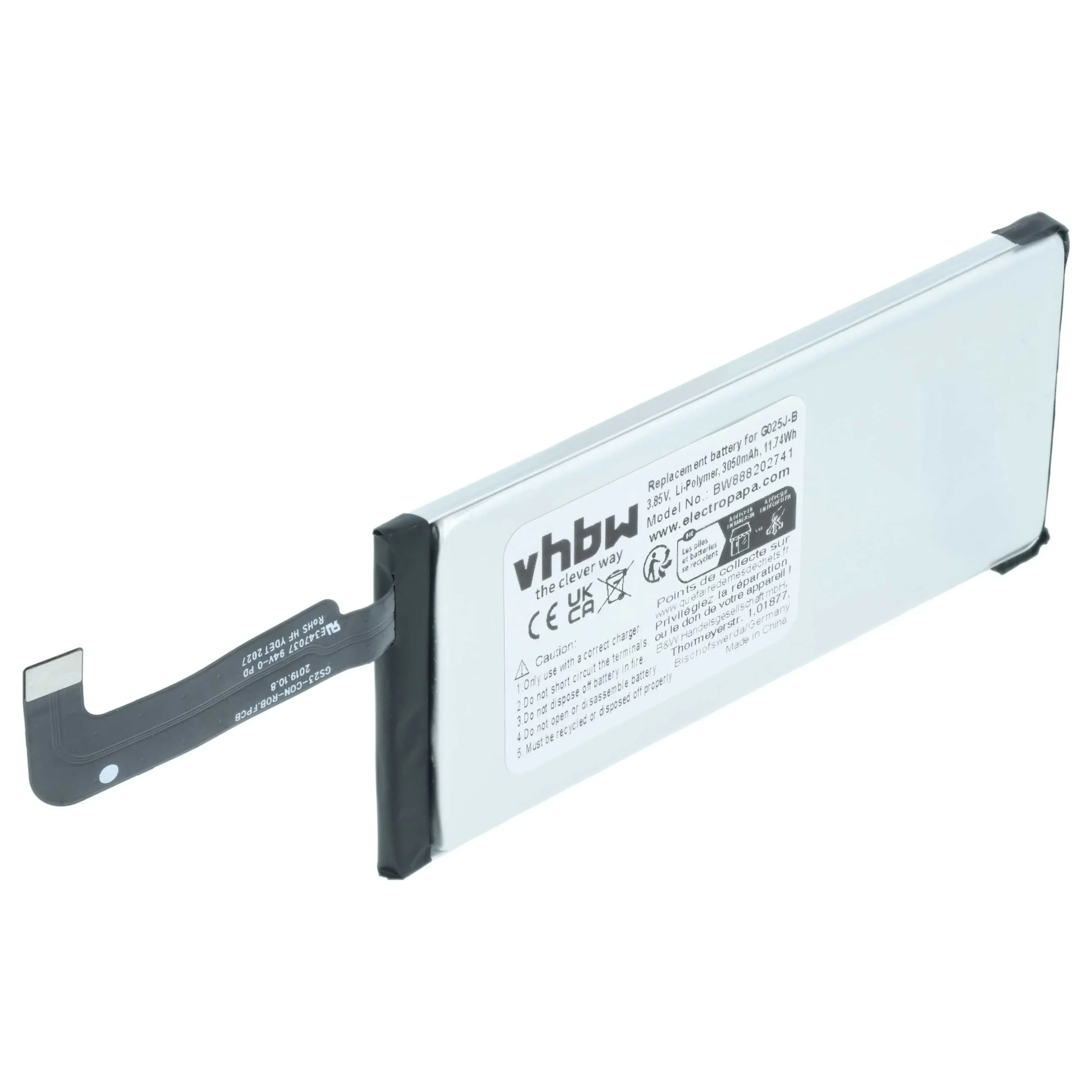 Batterie remplace Google G025J-B téléphone portable Google - 3050mAh 3,85V Li-polymère
