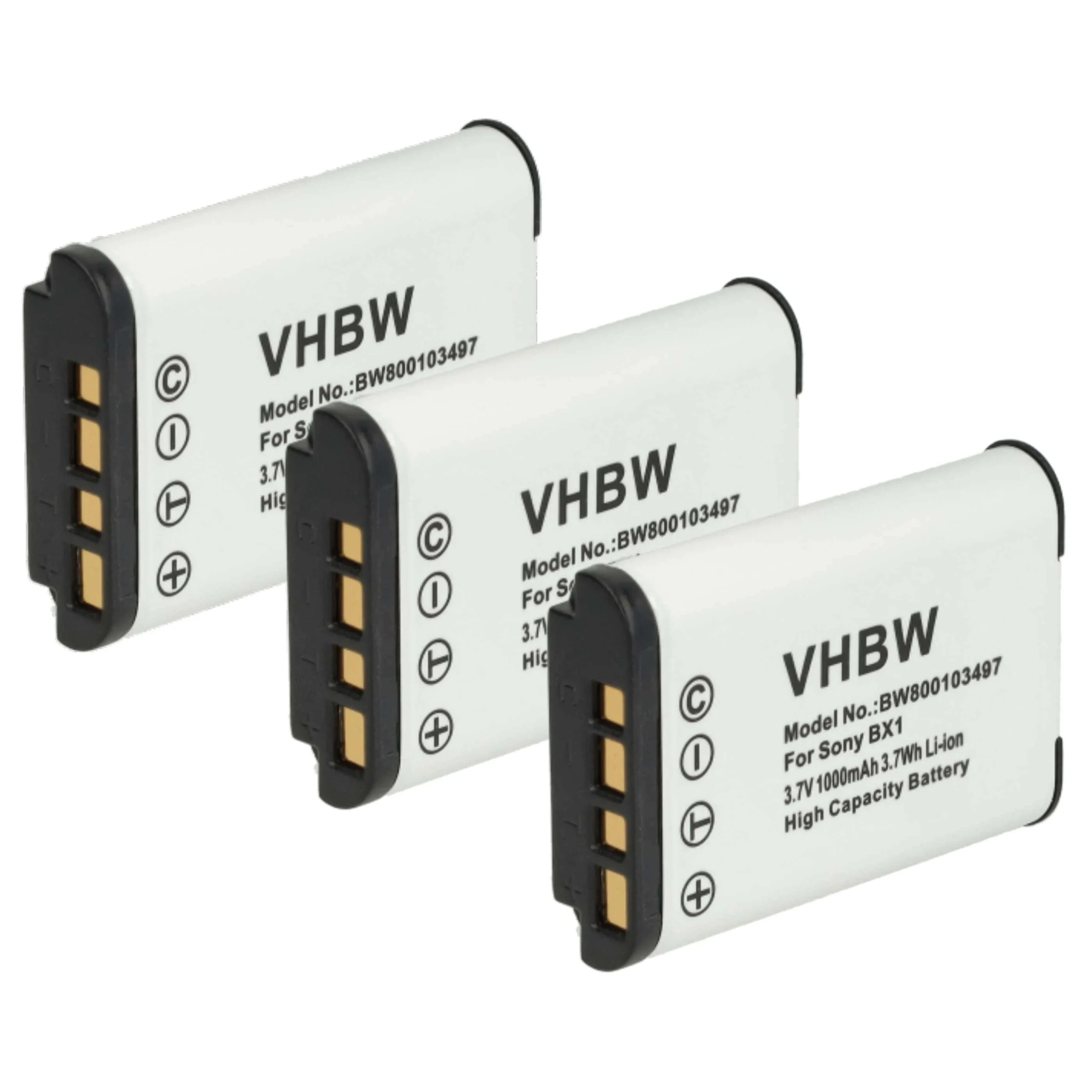 3x Batteries remplace Sony NP-BX1 pour appareil photo Hasselblad- 1000mAh 3,6V Li-ion