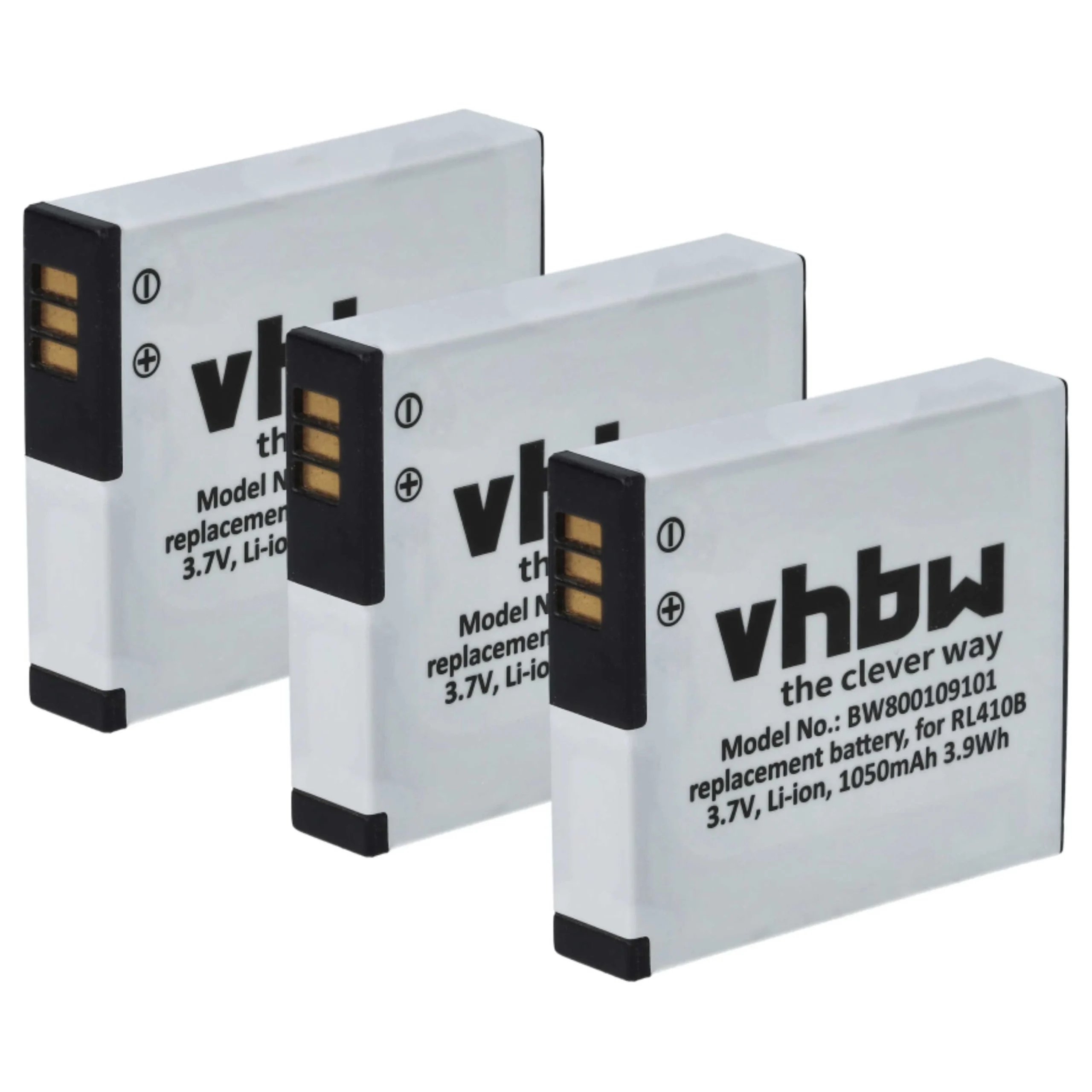 3x Batteries remplace Rollei AC 410-420, RL410B pour appareil photo Maginon- 1000mAh 3,7V Li-ion