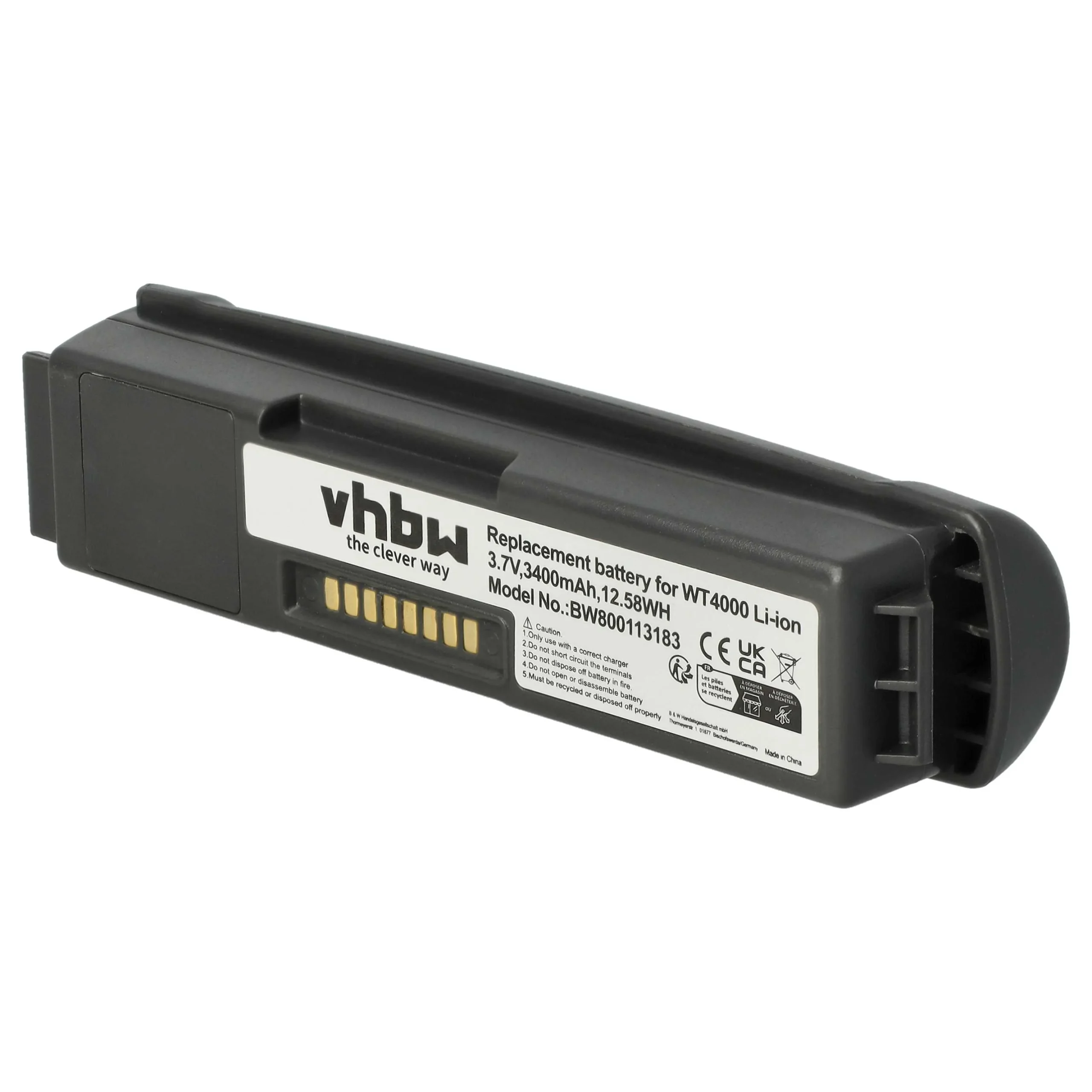 Batterie remplace Symbol 55-000166-01, 82-90005-03 pour scanner de code-barre Symbol - 3400mAh 3,7V