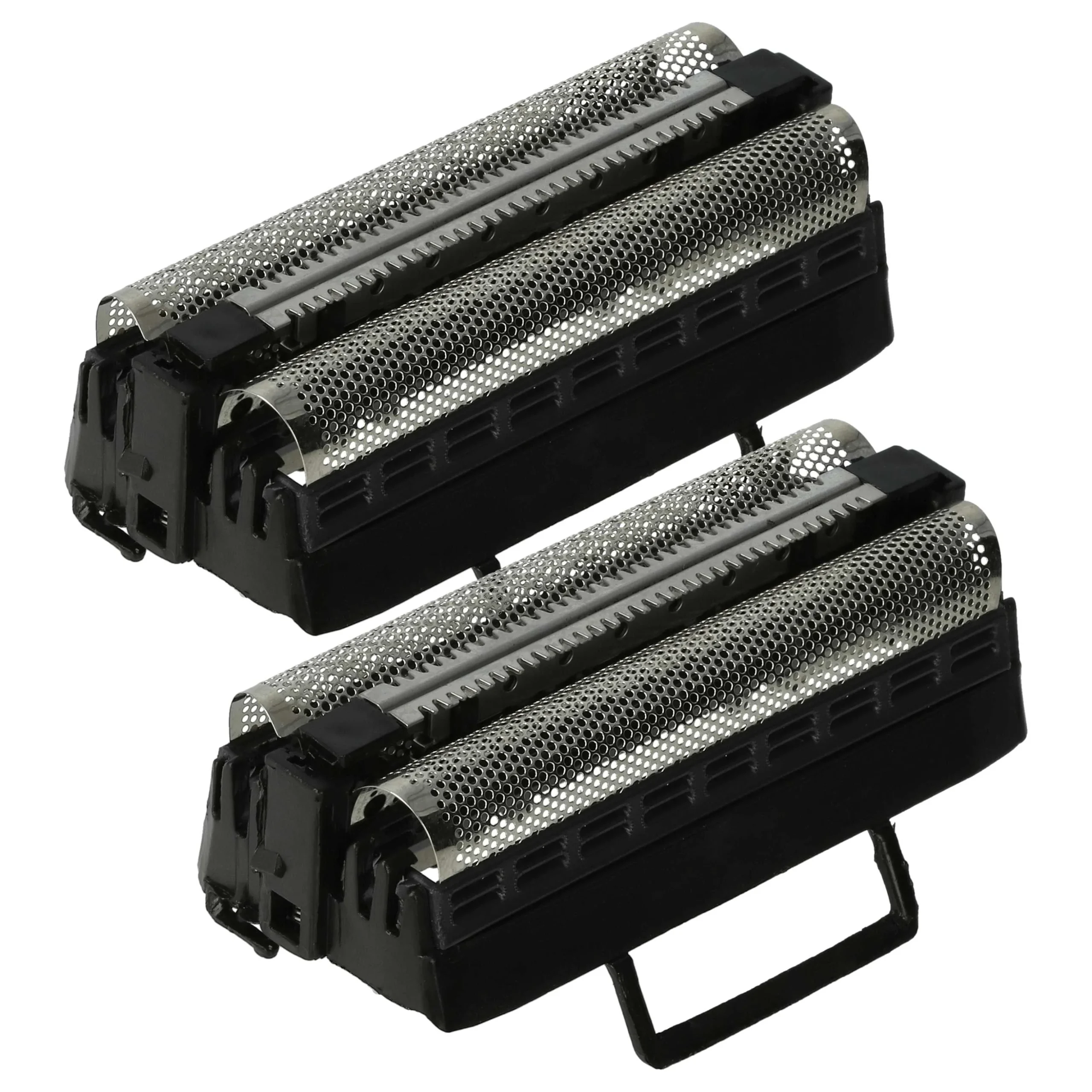 2x Grilles doubles remplace XS78, GS78, GS71, GS74 pour rasoir Grundig - avec cadre de tête, noir/argenté