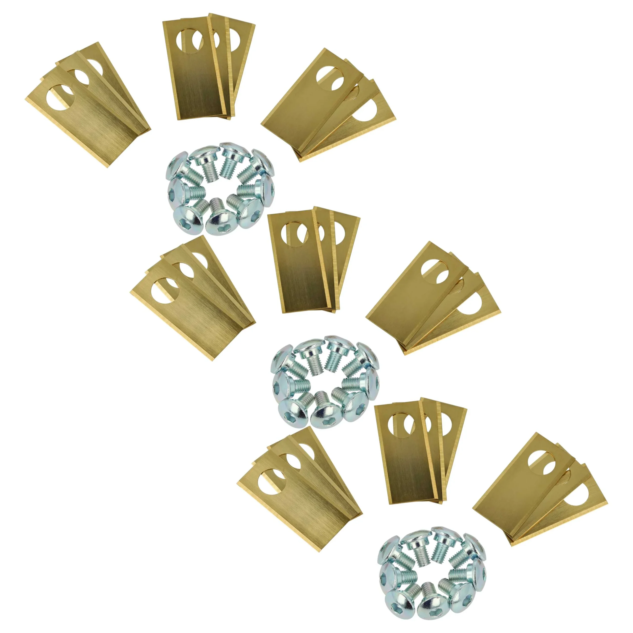 27x Lames remplace Worx WA0176 pour tondeuse – Couteaux acier (revêtement en titane), Silber Gold - Accessoires pour outils
