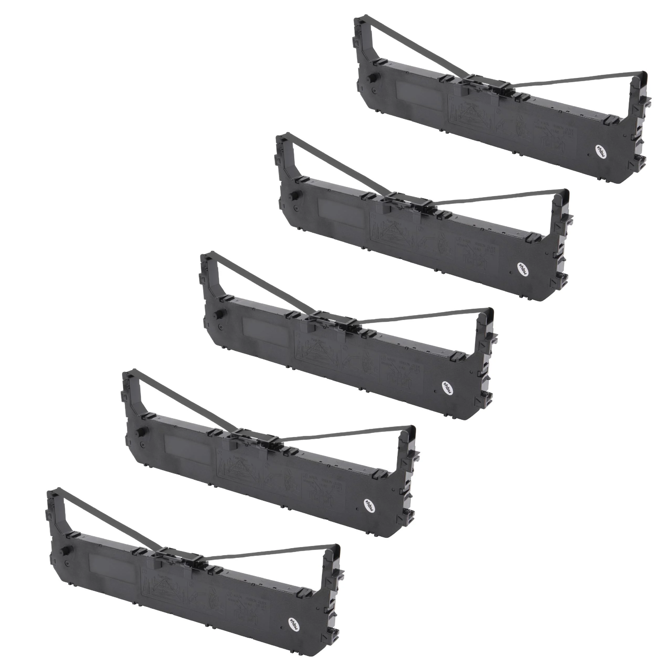 5x Ruban encreur pour imprimante matricielle / étiquette Panasonic KX-P1131, KX-P1668, KX-P180, KX-P181 - noir