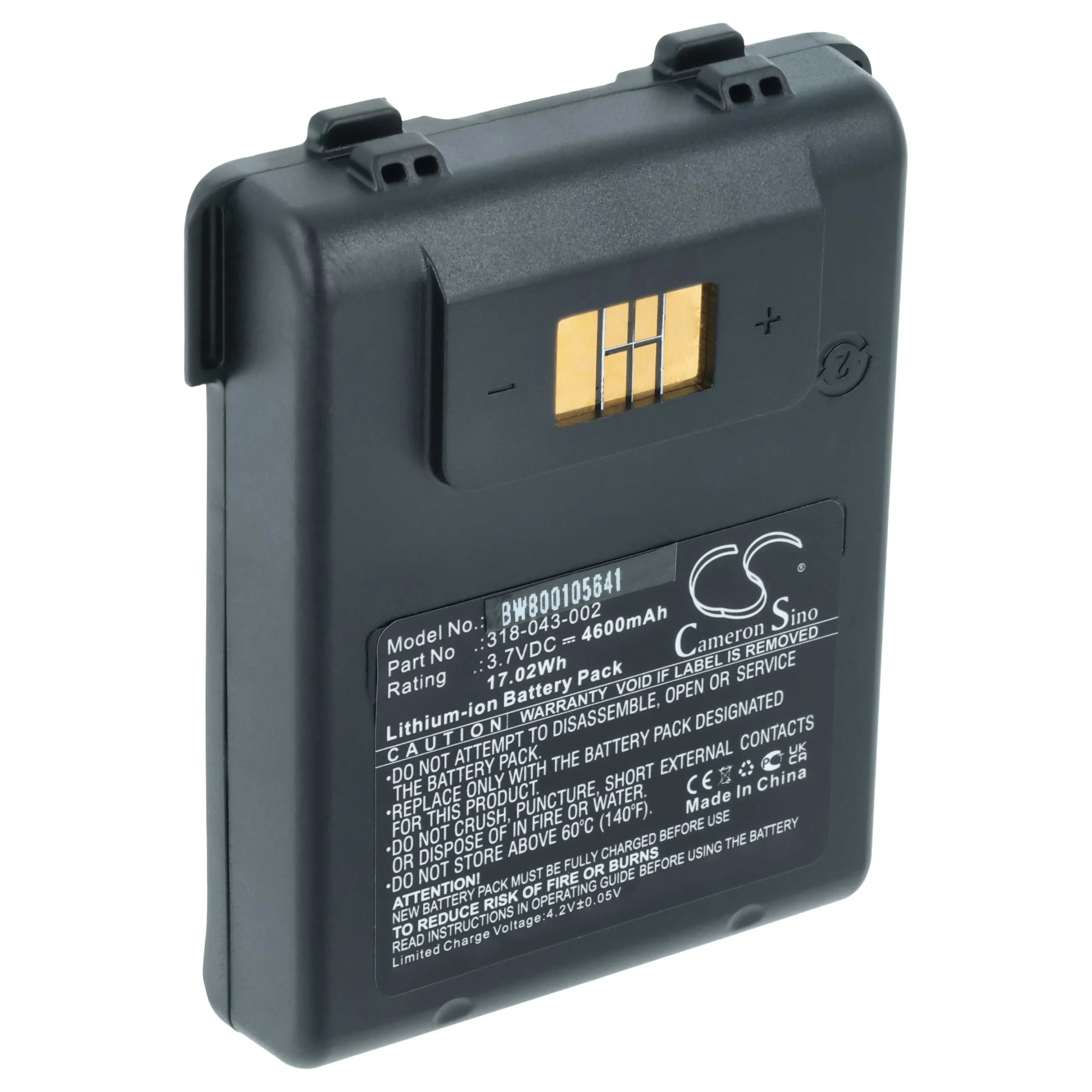 Batterie remplace Intermec 318-043-002, 1000AB01 pour scanner de code-barre Intermec - 4600mAh 3,7V