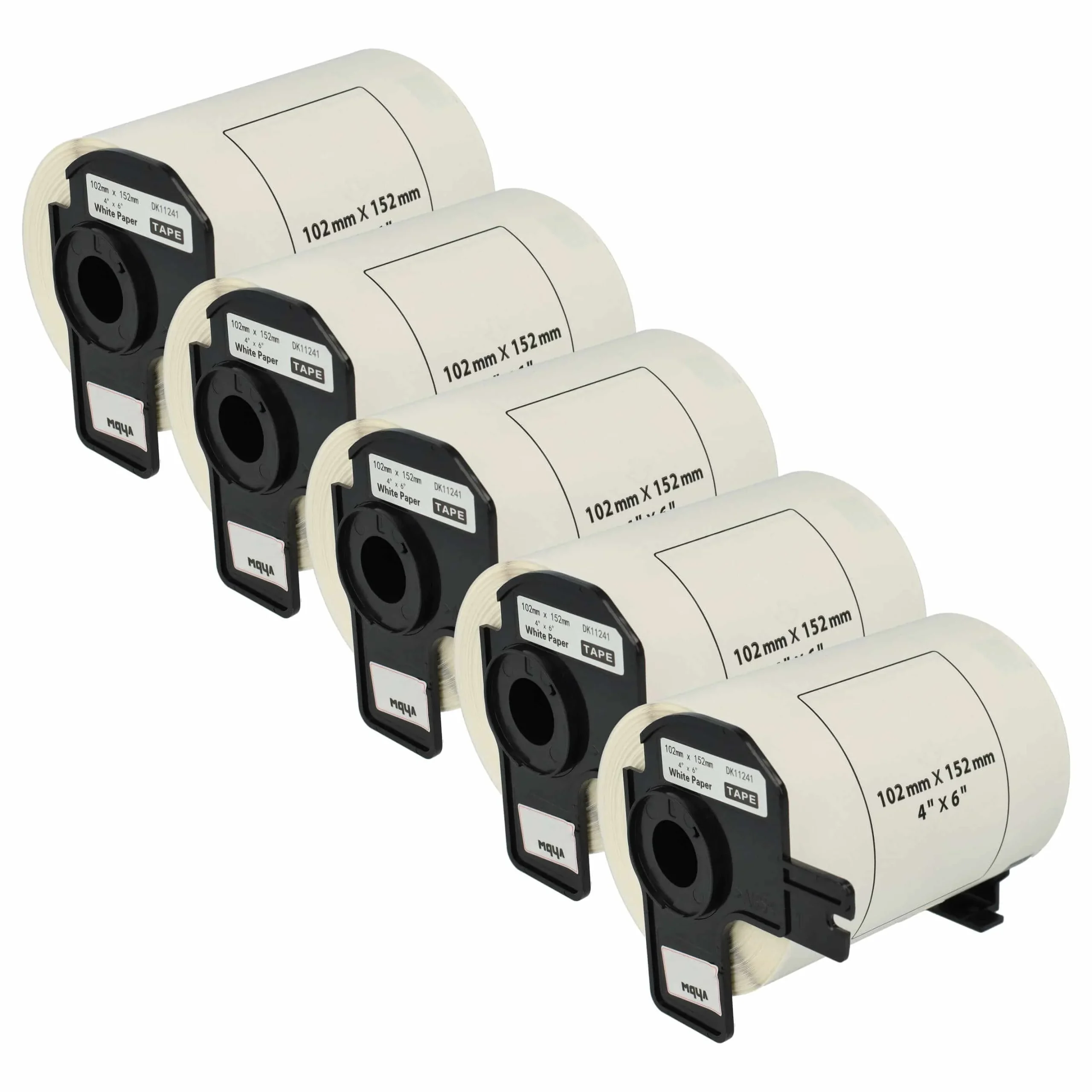 5x Étiquette remplacent Brother DK-11241 pour imprimante étiqueteuse - standard 102mm x 152mm + support