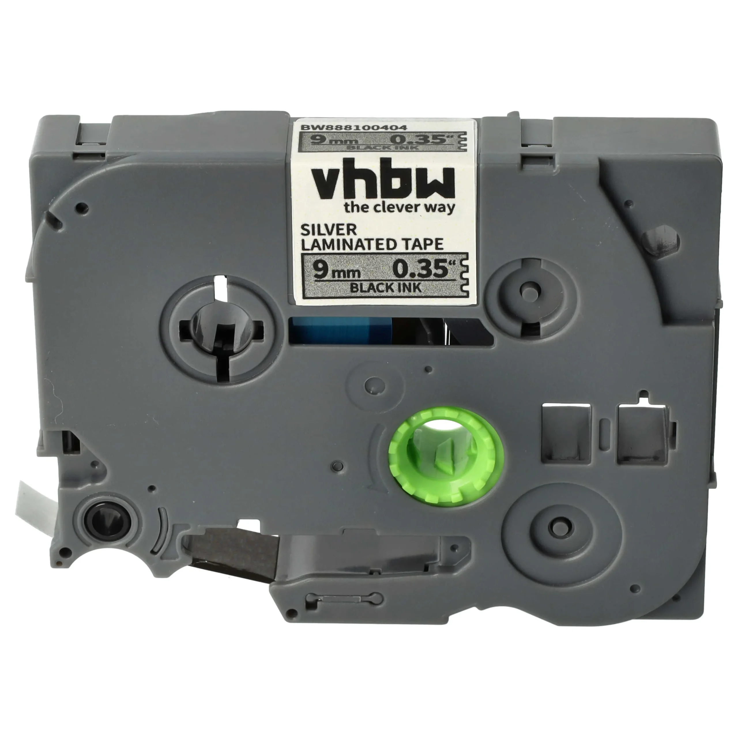 Cassette à ruban remplace Brother TZE-921 - 9mm lettrage Noir ruban Argent, plastique