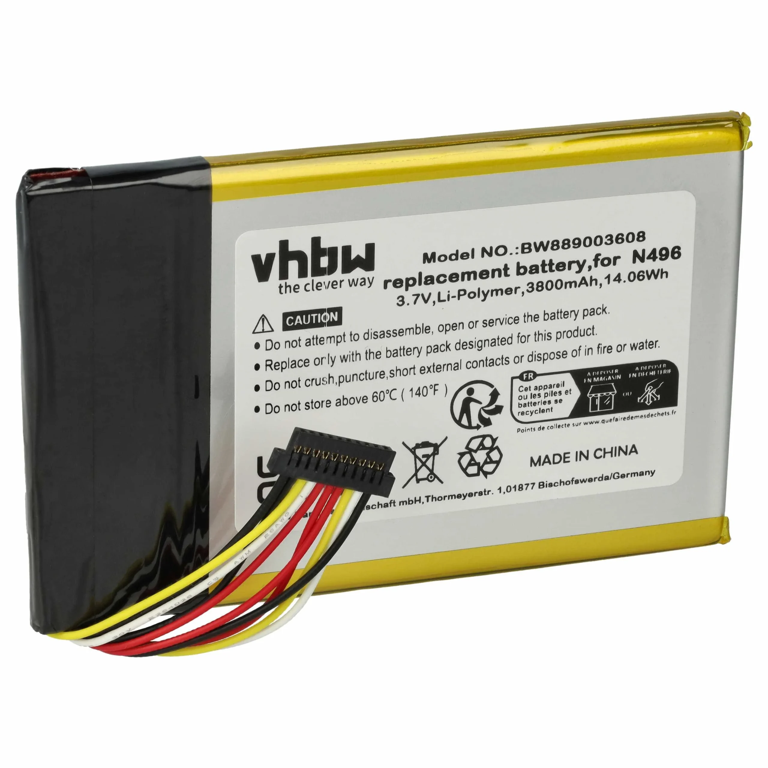 Batterie remplace Magellan N496 pour navigation GPS Magellan - 3800mAh 3,7V Li-polymère