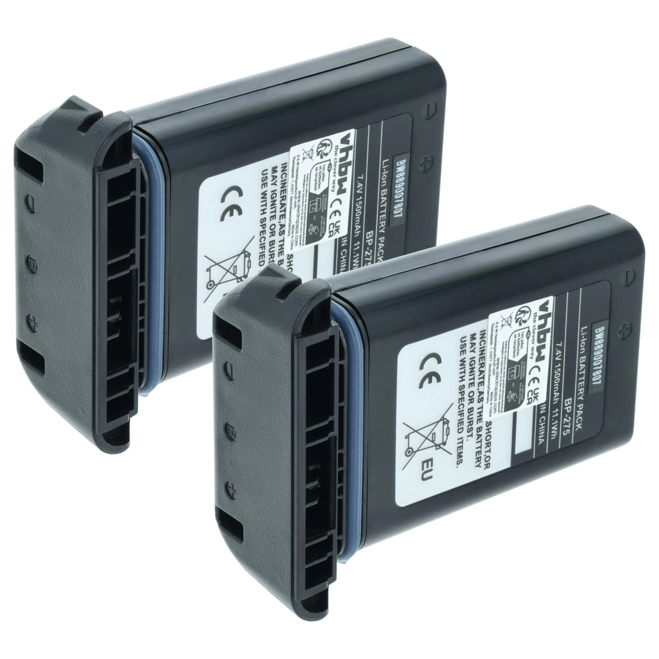 2x Batteries remplace Icom BP-275 pour radio talkie-walkie Icom- 1500mAh 7,4V Li-ion
