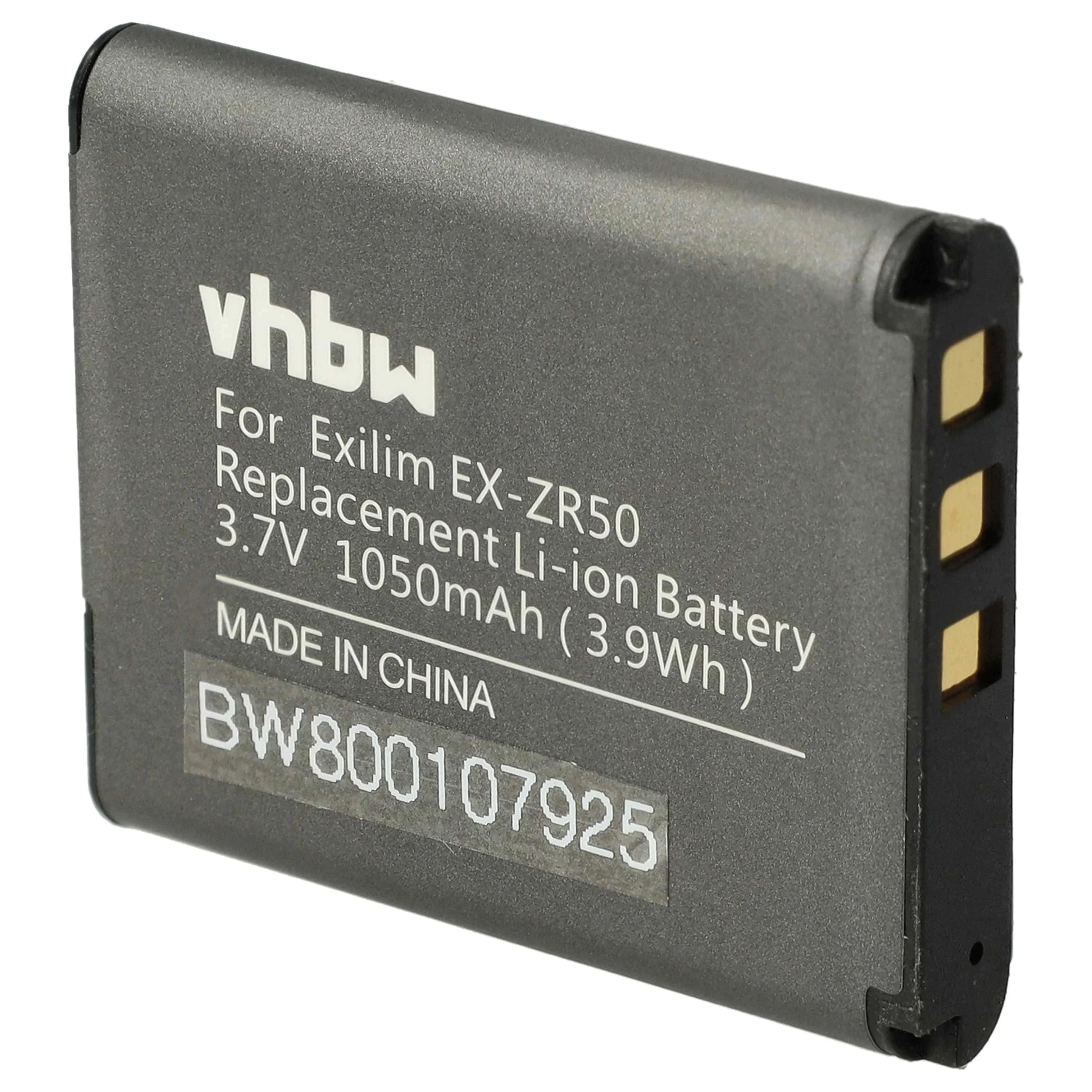 Batterie remplace Casio NP-160 pour appareil photo Casio- 1050mAh 3,7V Li-ion