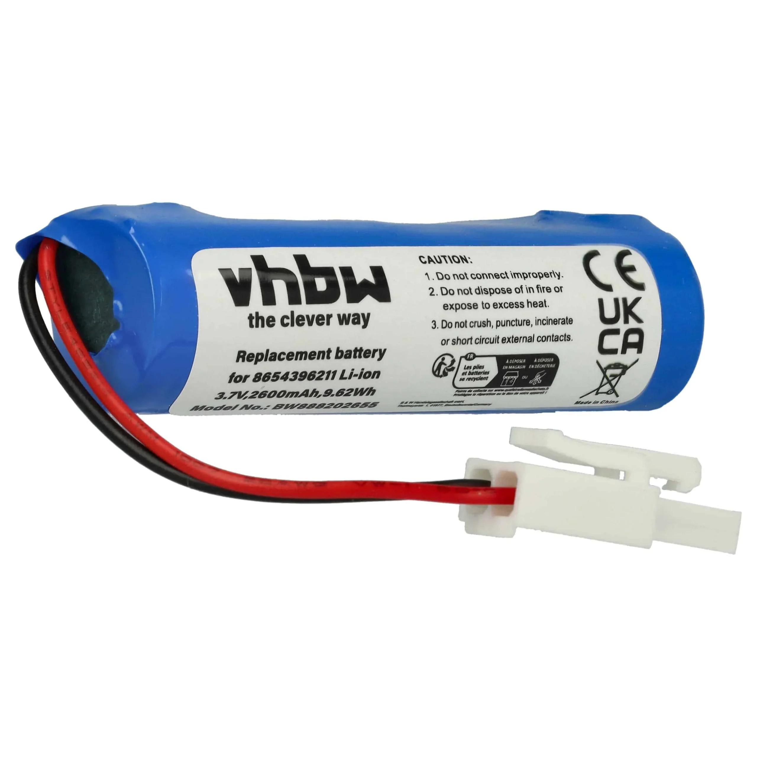 Batterie remplace Vileda 8654396211 pour balai électrique Vileda - 2600mAh 3,7V Li-ion