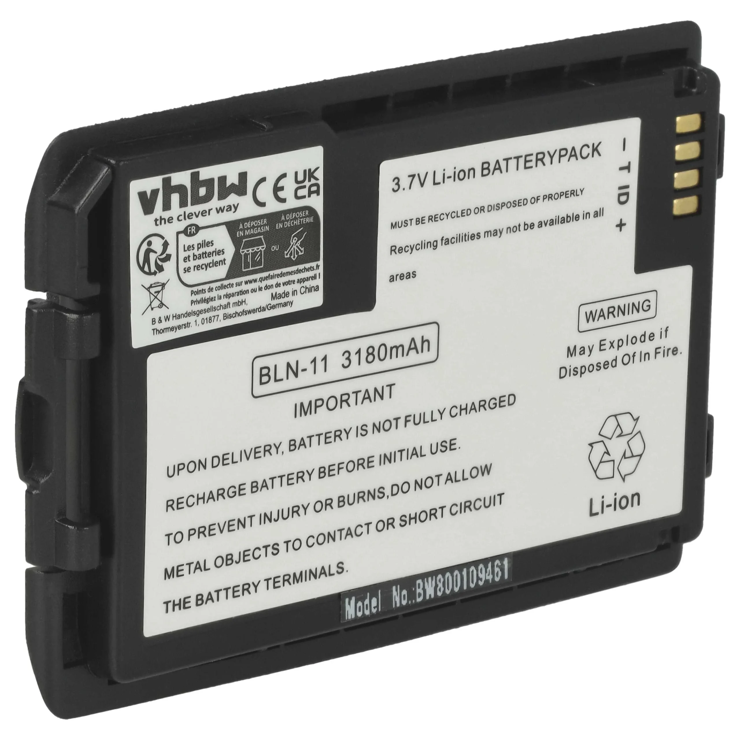 Batterie remplace EADS HT9980AA, BLN-11 pour radio talkie-walkie EADS- 3180mAh 3,7V Li-ion