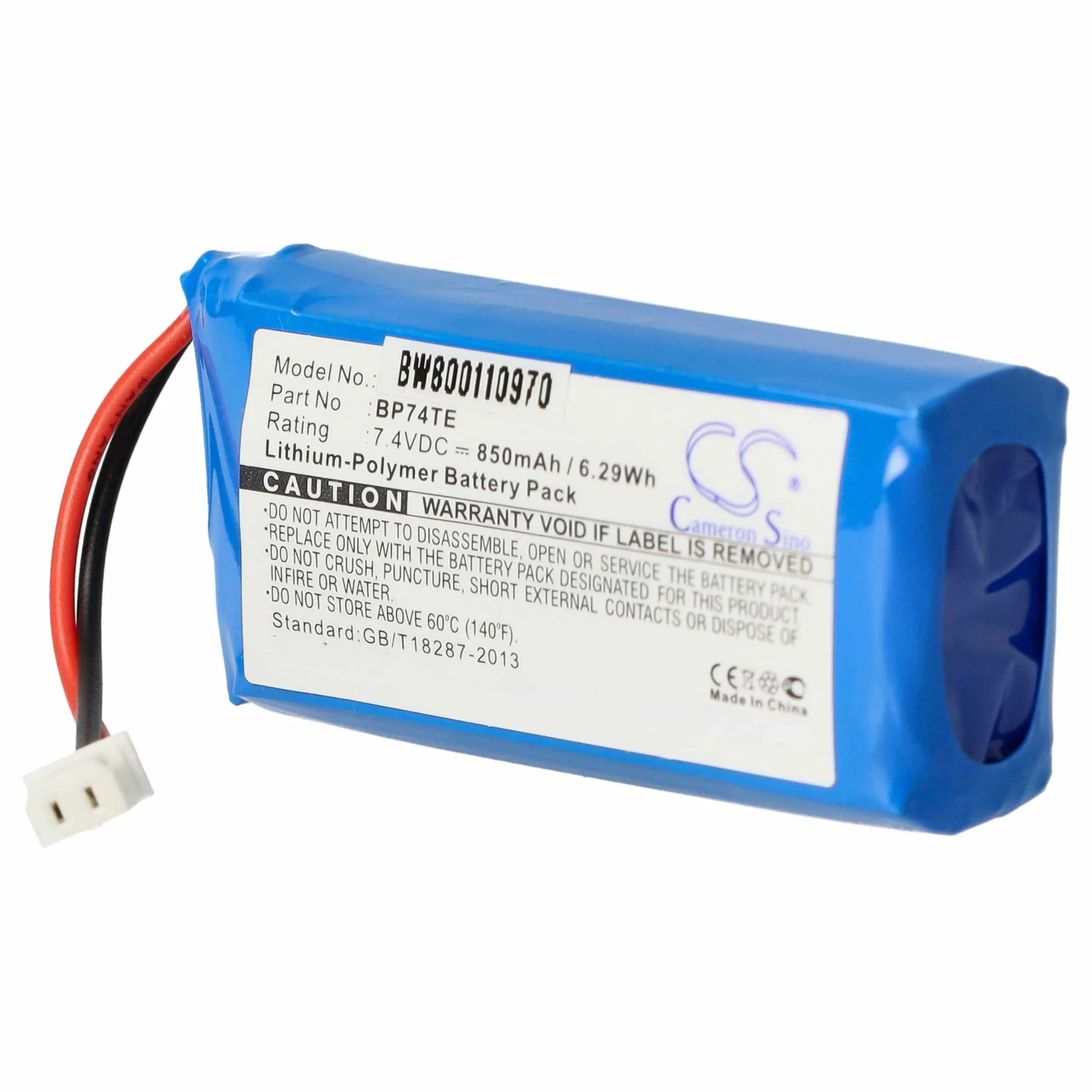 Batterie remplace Dogtra 2PR-672548N, 892086 collier de dressage de chien Dogtra - 850mAh 7,4V Li-polymère