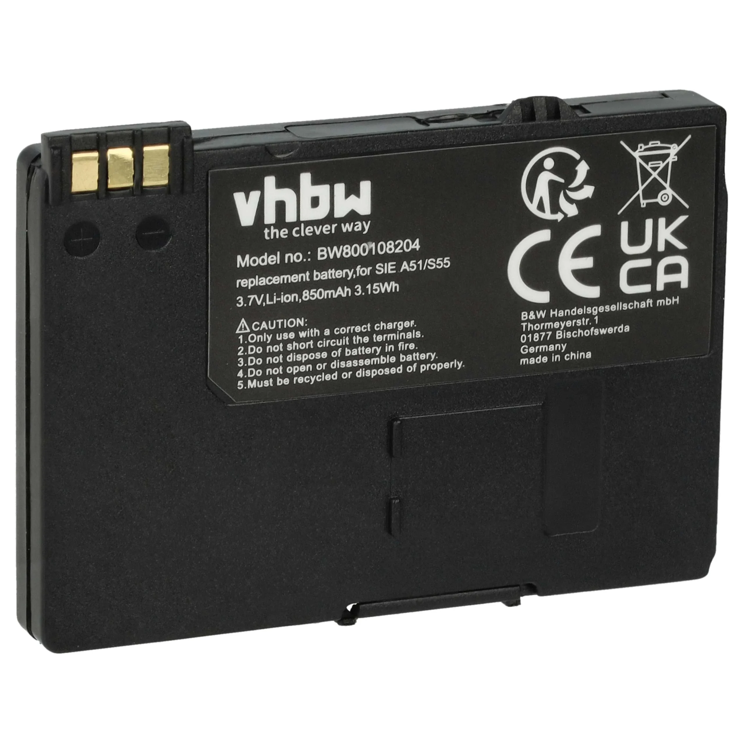Batterie remplace V30145-K1310-X322 pour téléphone Siemens - 850mAh 3,7V Li-ion