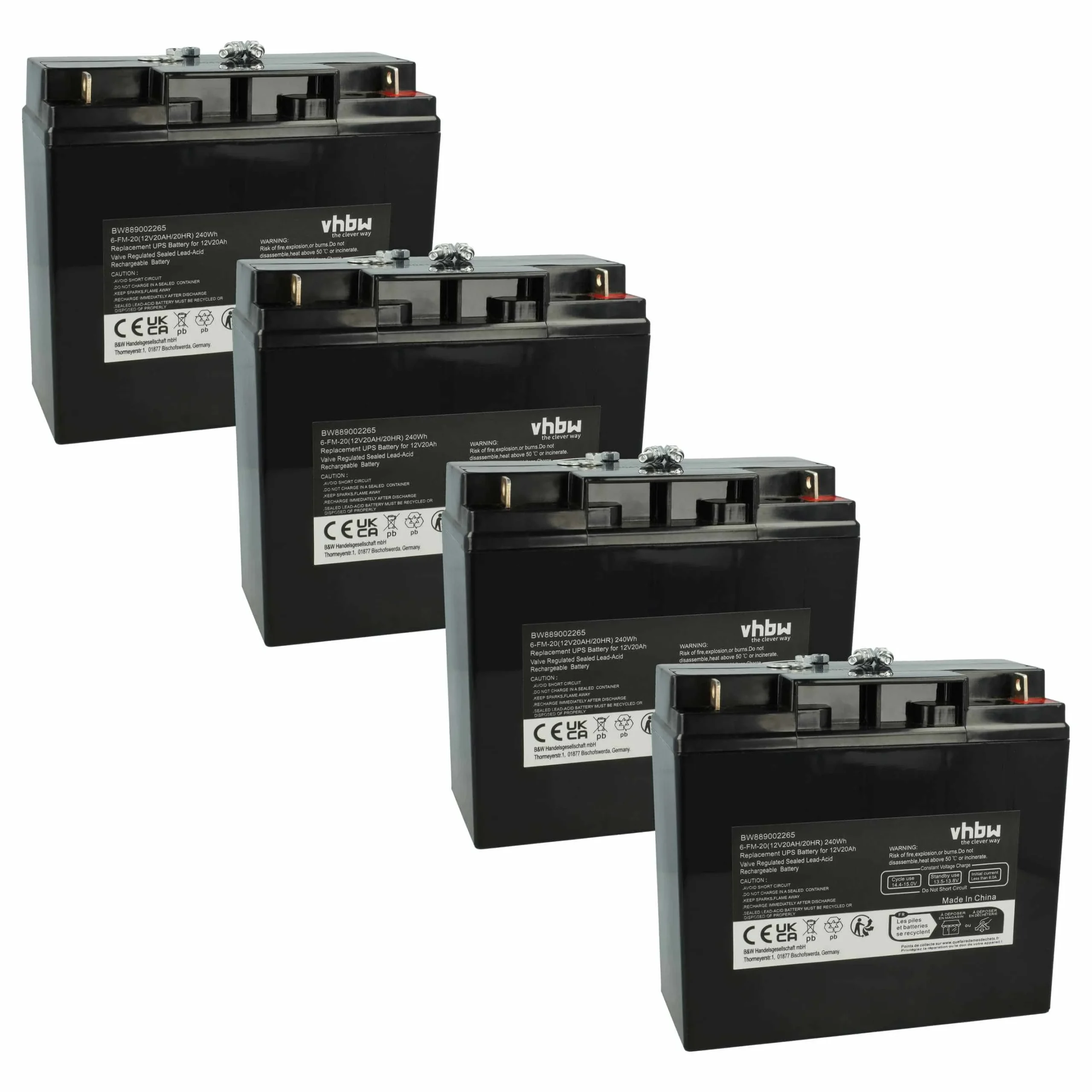 Batterie (4 pcs.) remplace AGM10 ASI - 20Ah 12V AGM