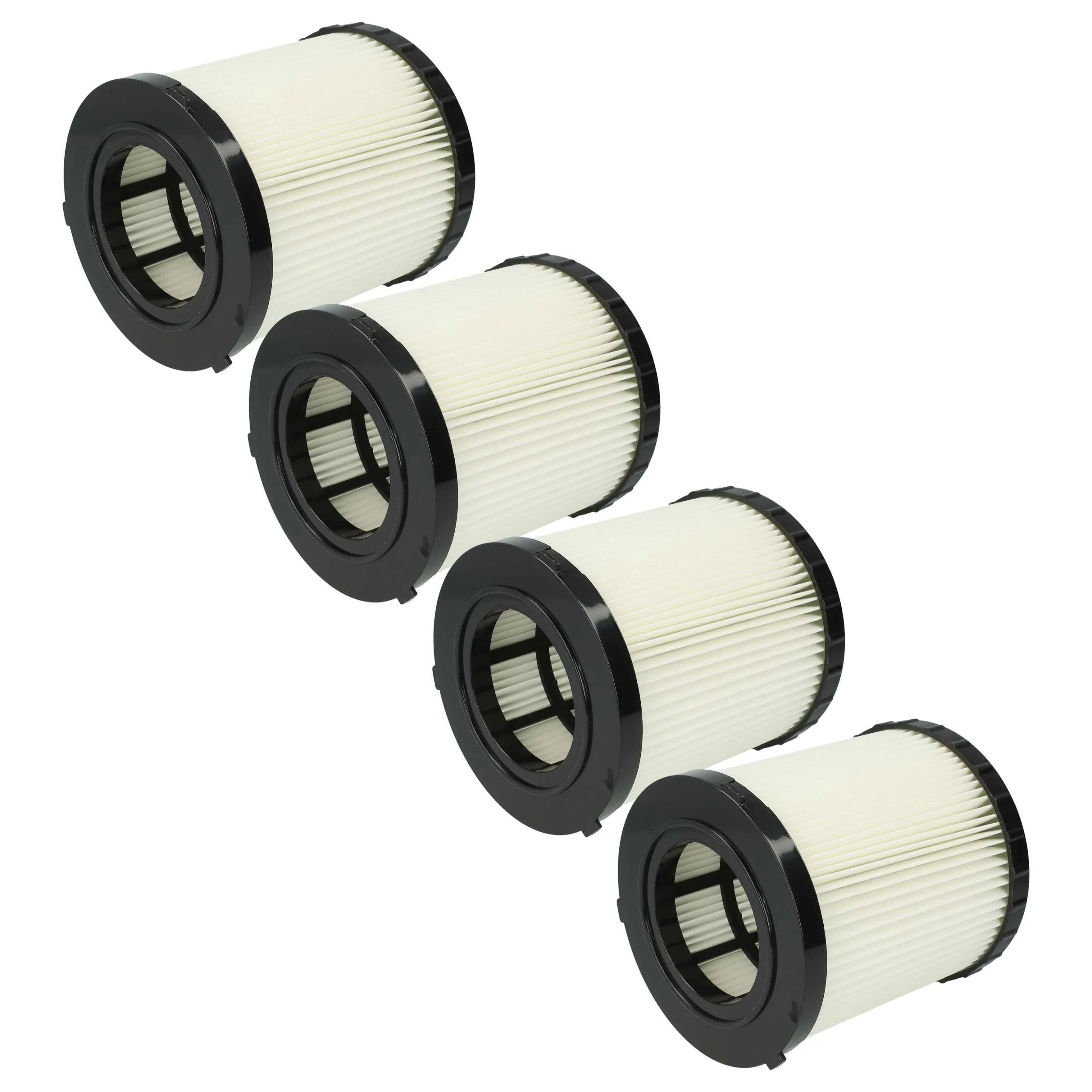 4x Filtre remplace Dewalt DCV5801H, DCV5801H-XJ pour aspirateur Dewalt - filtre rond, noir / blanc