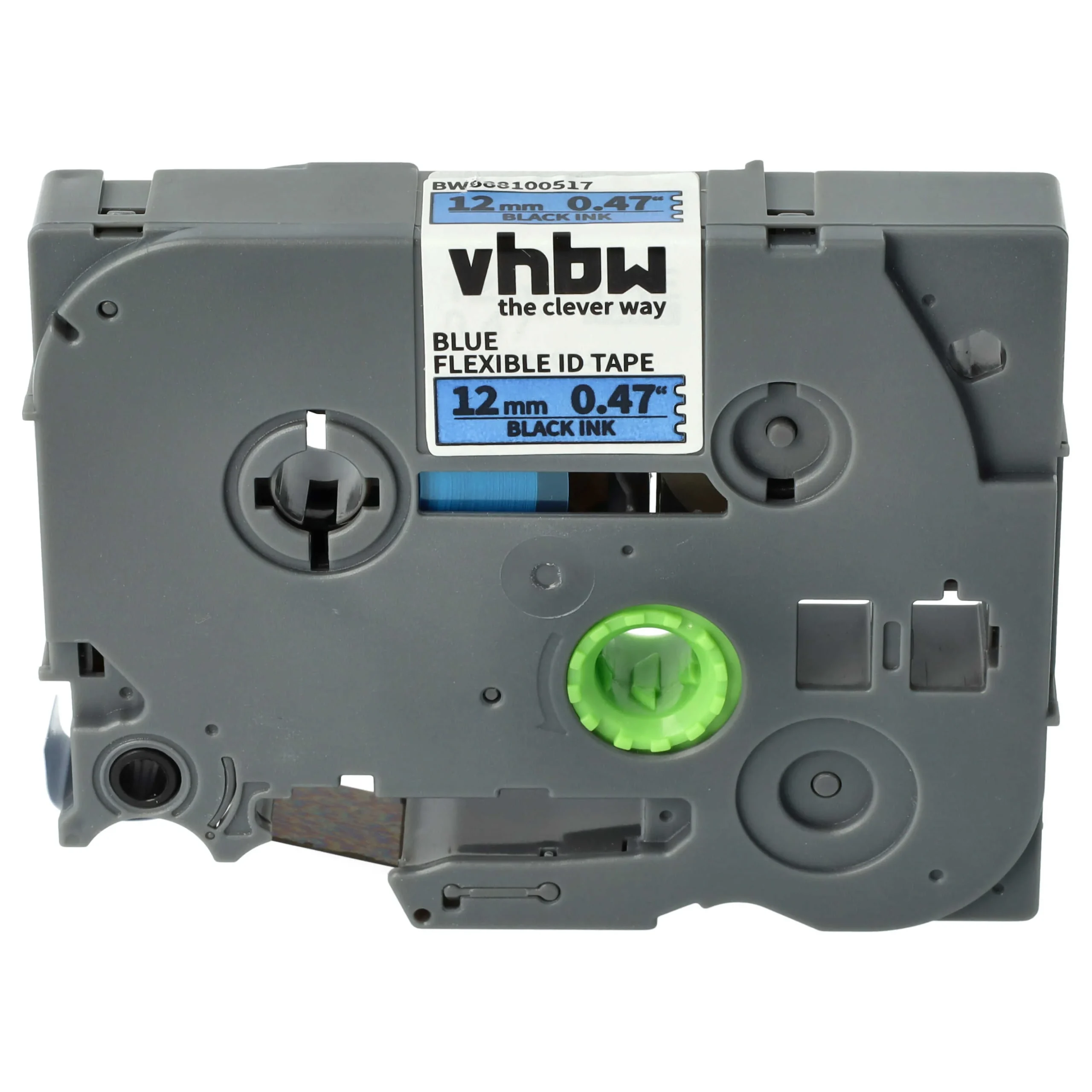 Cassette à ruban remplace Brother TZeFX531, TZE-FX531 - 12mm lettrage Noir ruban Bleu, plastique, souple