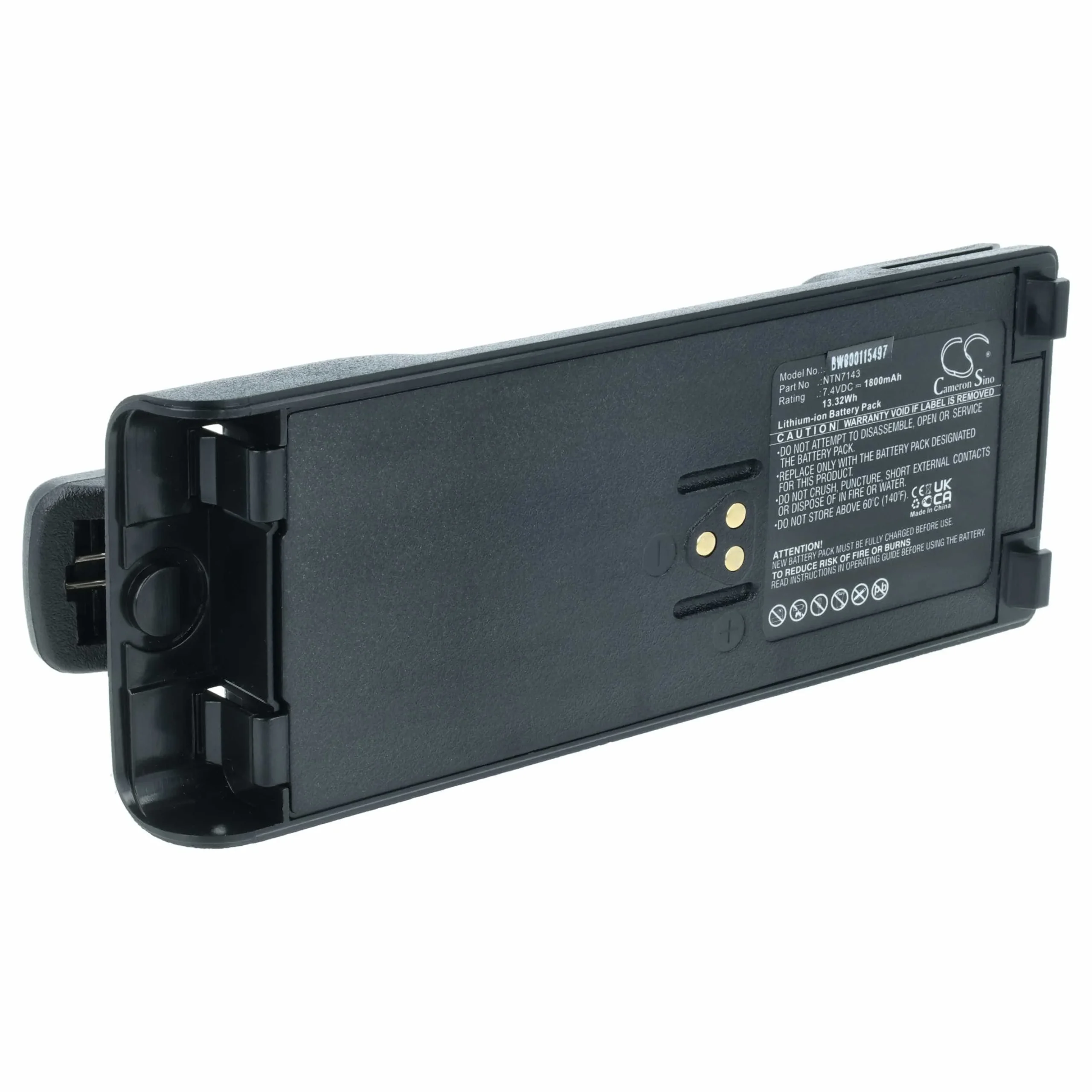 Batterie remplace Motorola NTN7143A, NTN7143, FuG11b pour radio talkie-walkie Motorola- 1800mAh 7,4V Li-ion