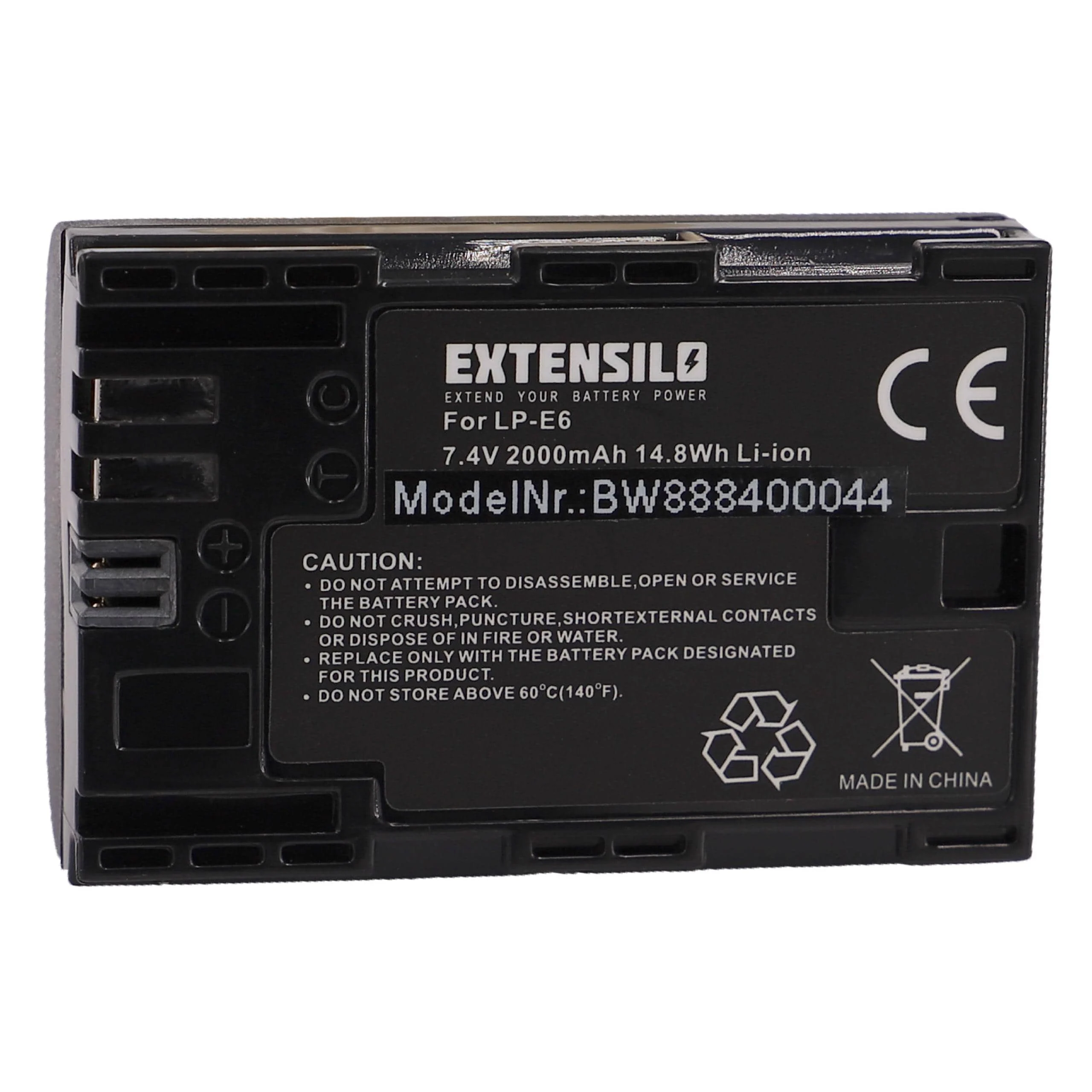 Batterie remplace Canon LP-E6N pour appareil photo Blackmagic- 2000mAh 7,4V Li-ion