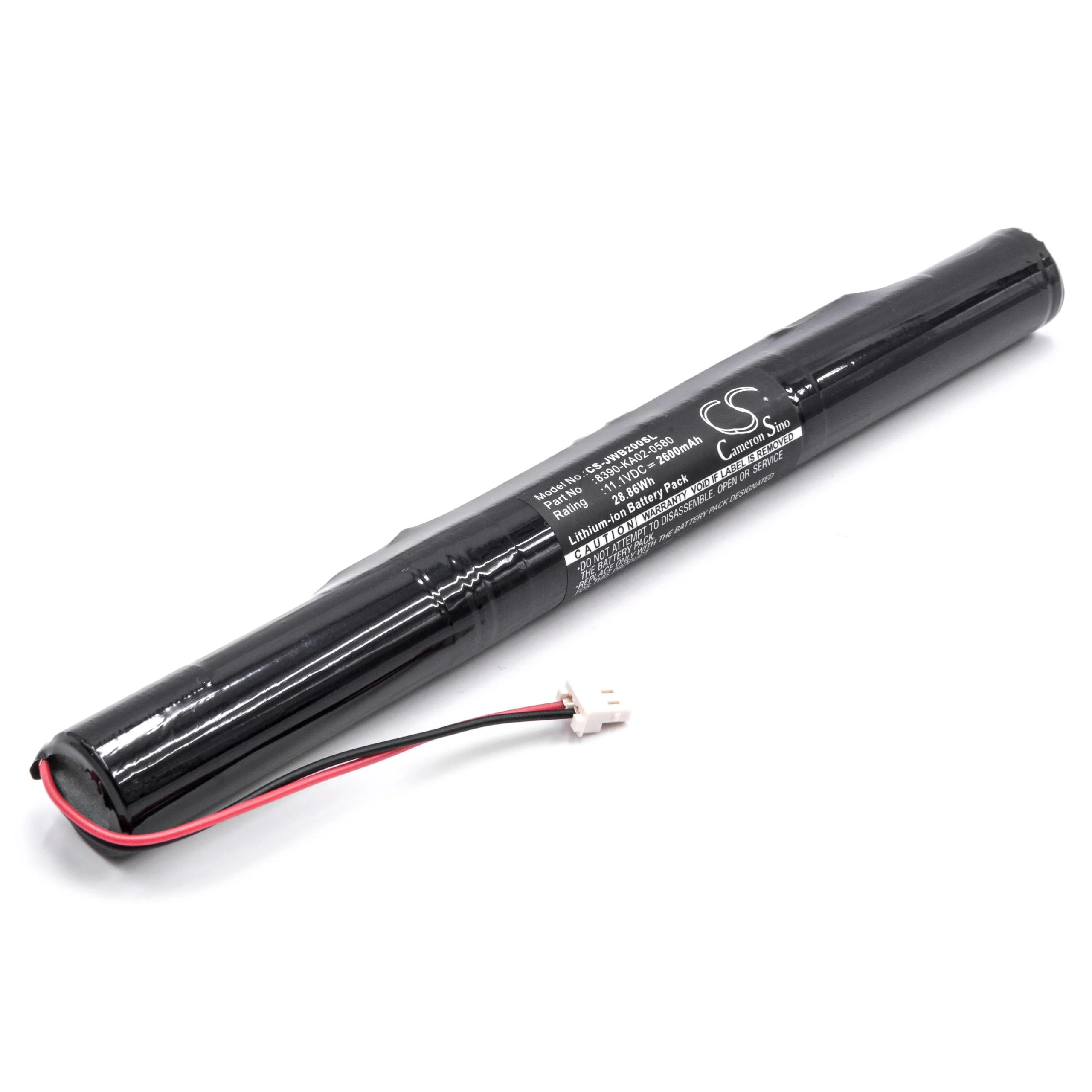 Batterie remplace Jawbone 8390-KA02-0580, J200/ICR18650F1L enceinte Jawbone - 2600mAh 11,1V Li-ion