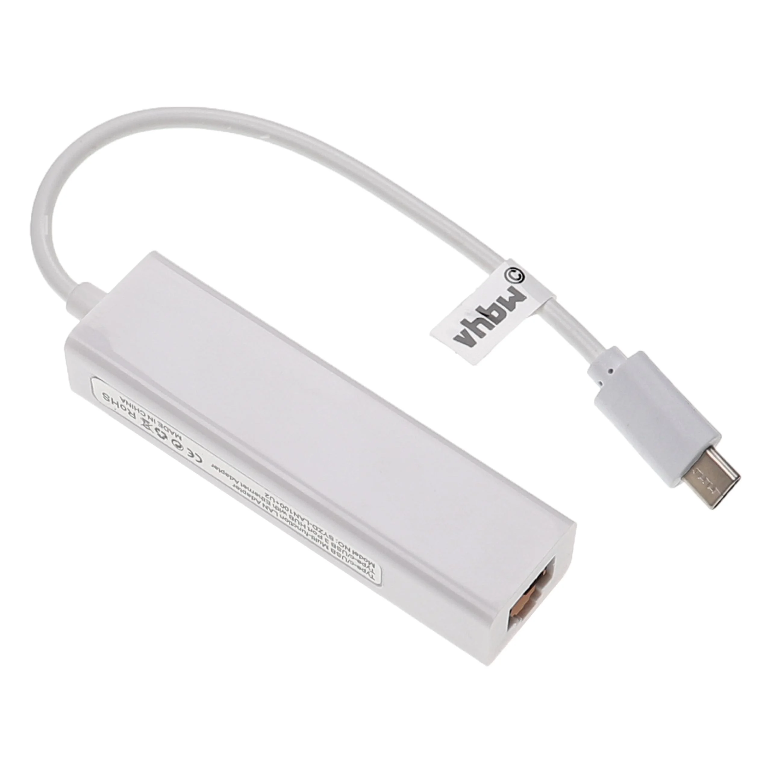 Adaptateur USB-C (m) vers RJ45 (f) Ethernet pour ordinateur portable ou PC de bureau + 3 ports USB-A