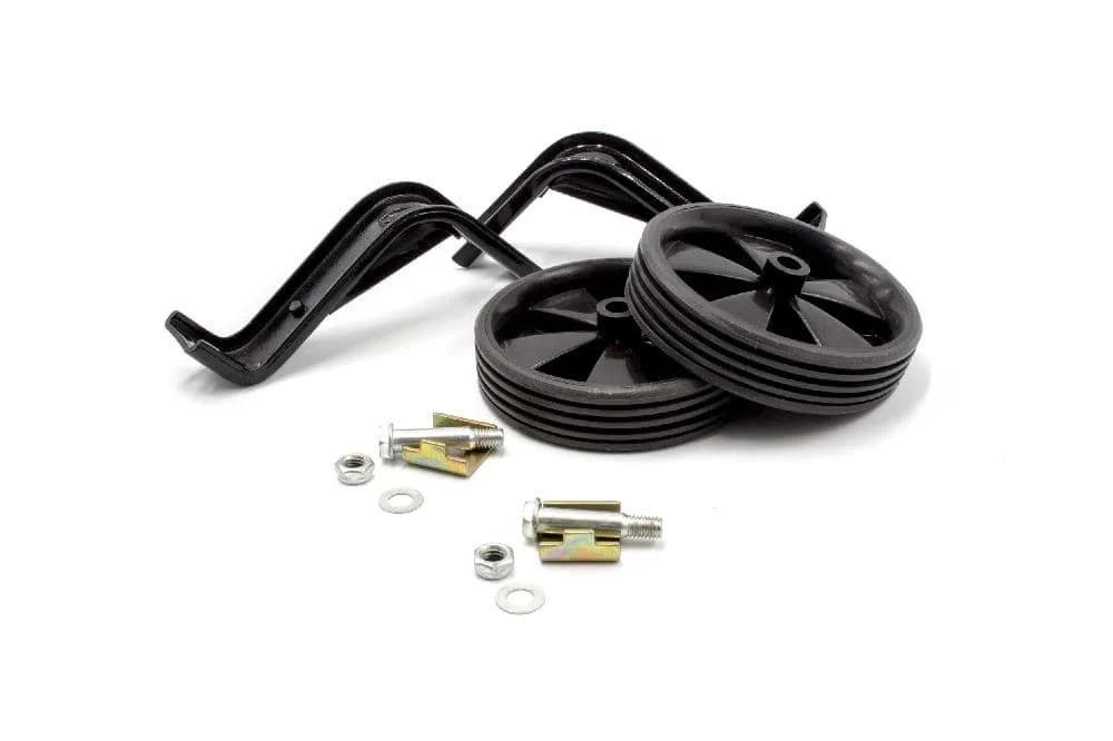 2x Roulettes stabilisatrices universelles inflexibles pour vélo enfant 12 pouces - noires