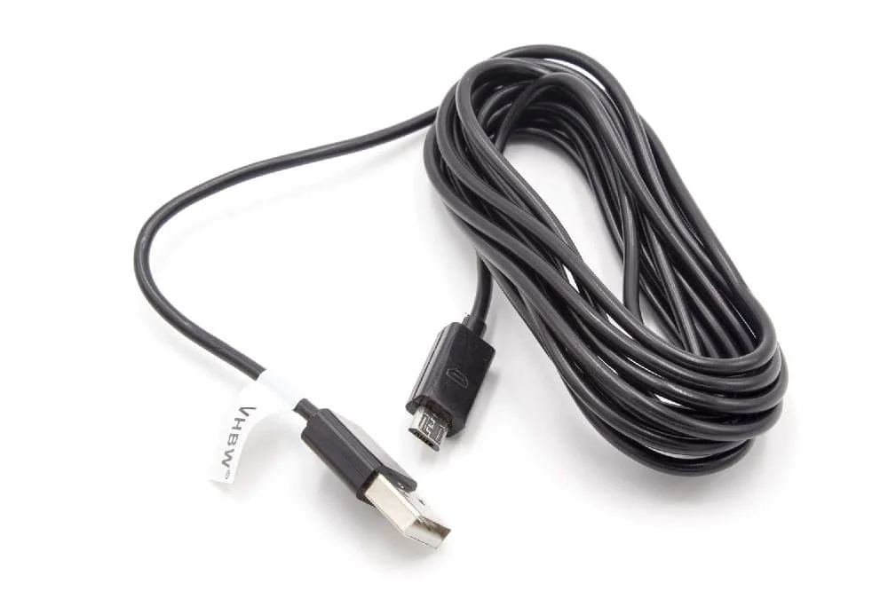 Câble micro-USB USB type A sur micro-USB remplace Panasonic K1HY04YY0106 pour différents appareils - 3m, noir