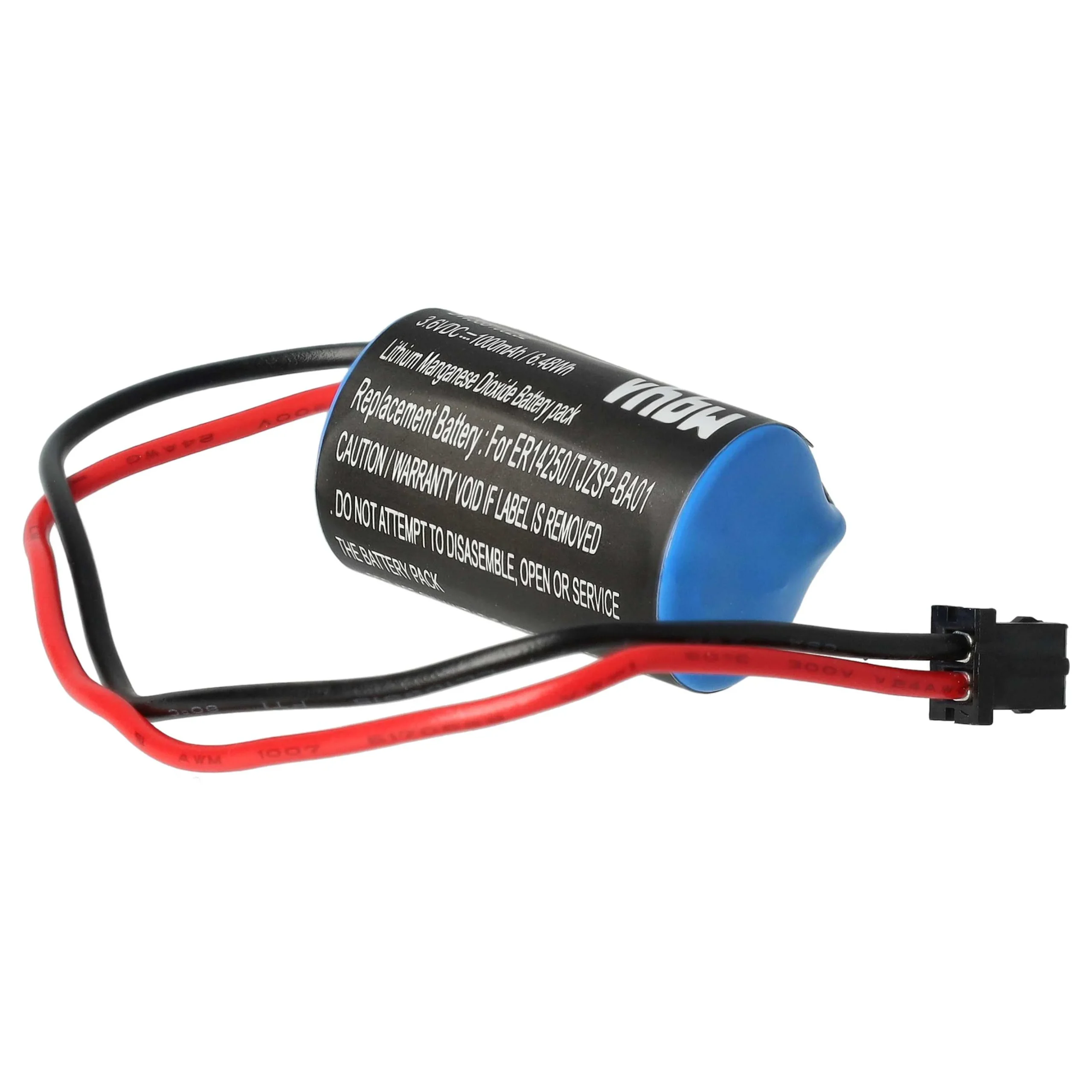 Pile remplace Omron R88A-BAT02W, JZSP-BA01, JZSP-BA0-1 pour servomoteur Omron - 1000mAh 3,6V Li-MnO2