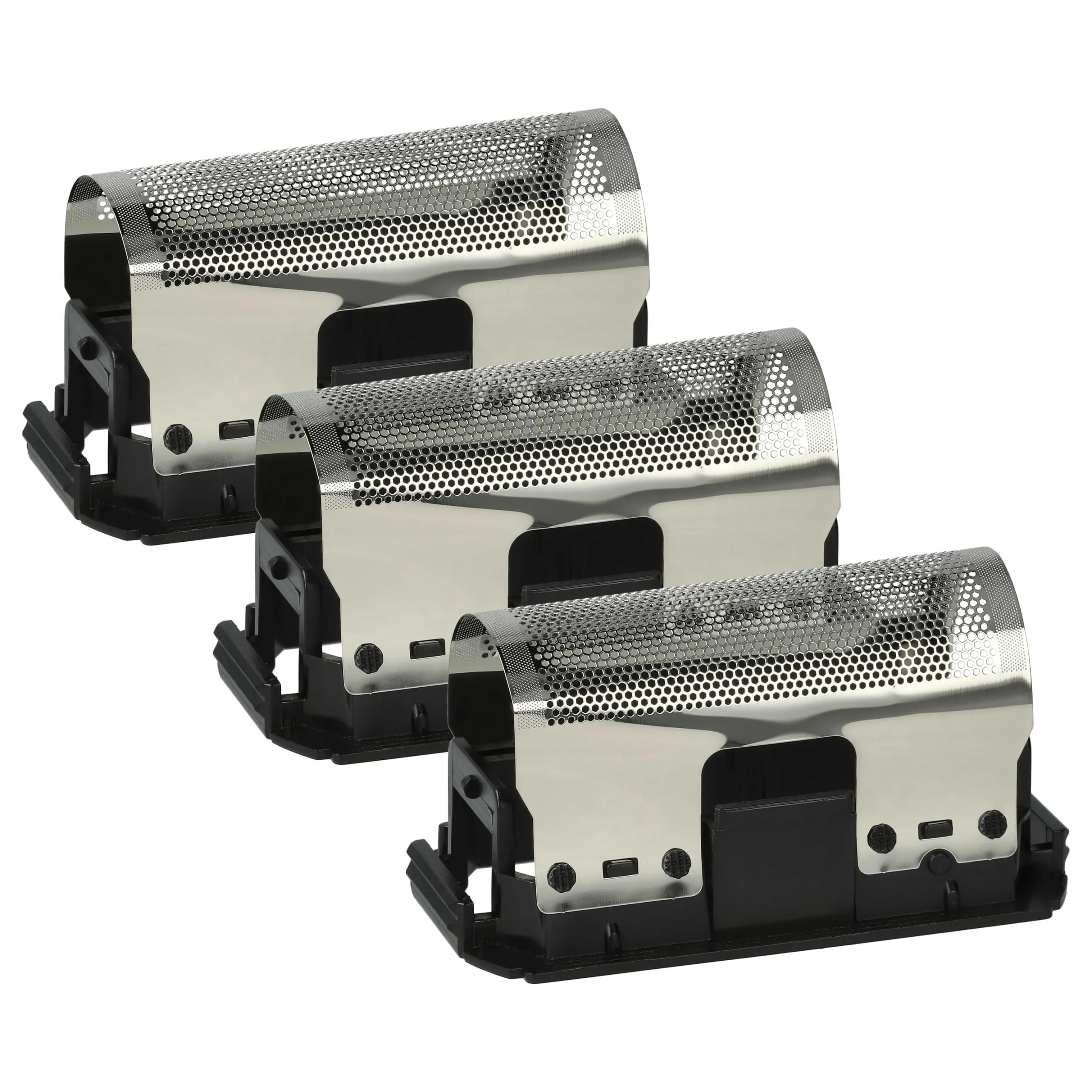 3x Grilles remplace Braun 265, 5235760, SB235, SB265, 235 pour rasoir Braun - avec cadre de tête, noir/argenté