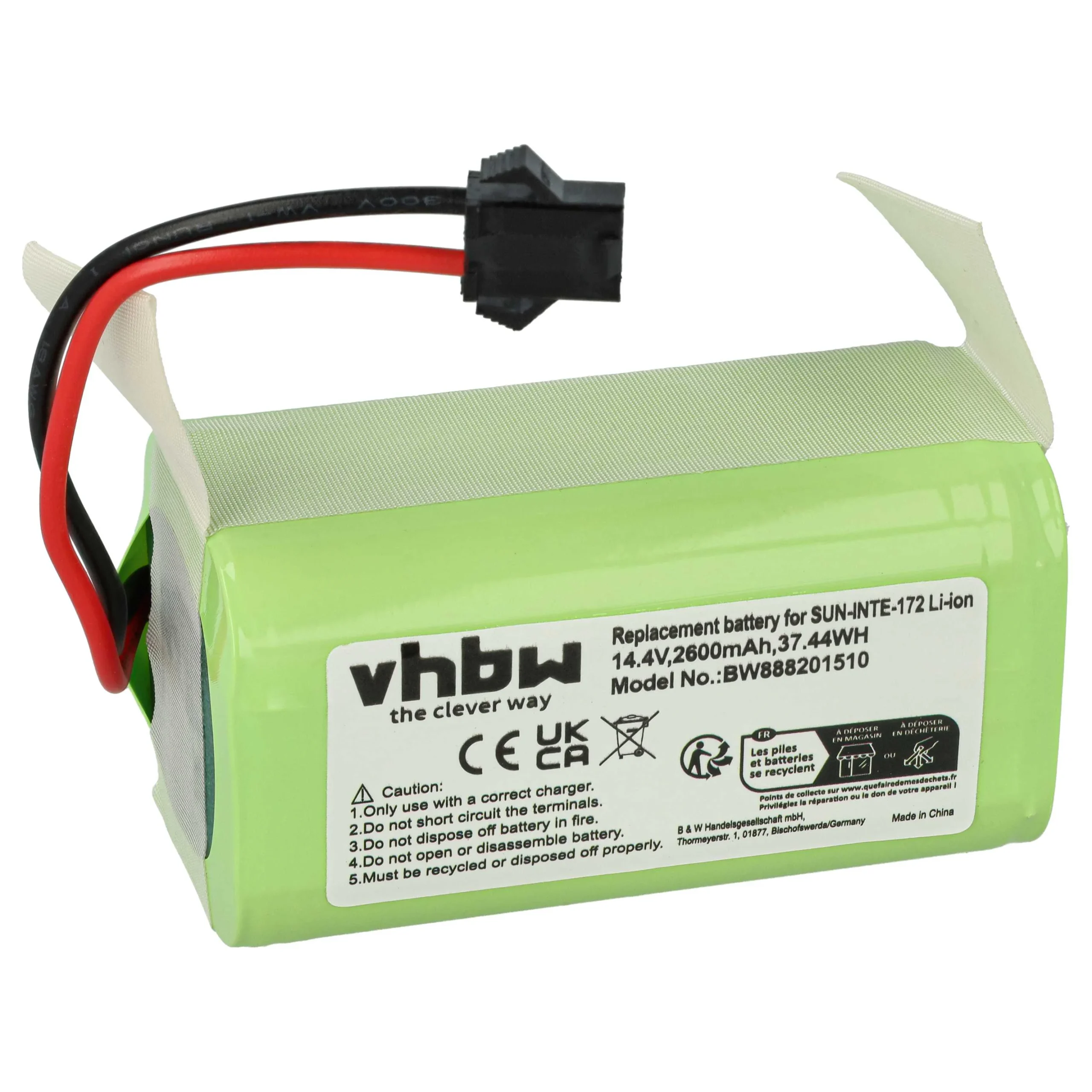 Batterie remplace Cecotec CONG1002 pour robot aspirateur Eufy - 2600mAh 14,4V Li-ion