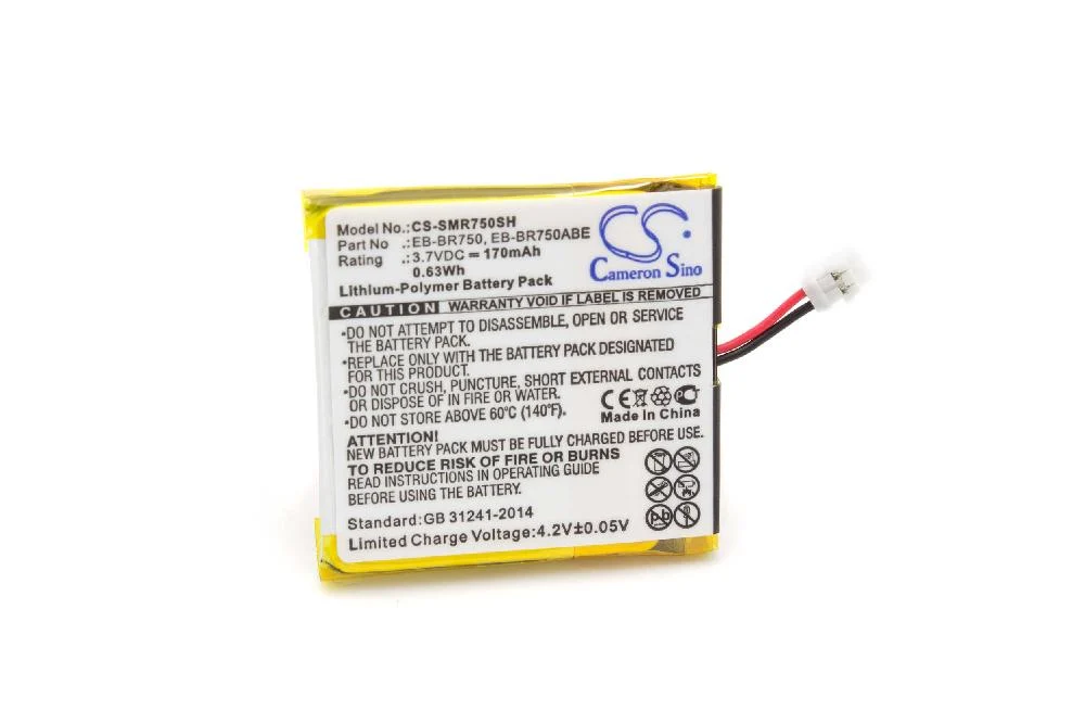 Batterie remplace Samsung EB-BR750, EB-BR750ABE montre connectée - 170mAh 3,7V Li-polymère