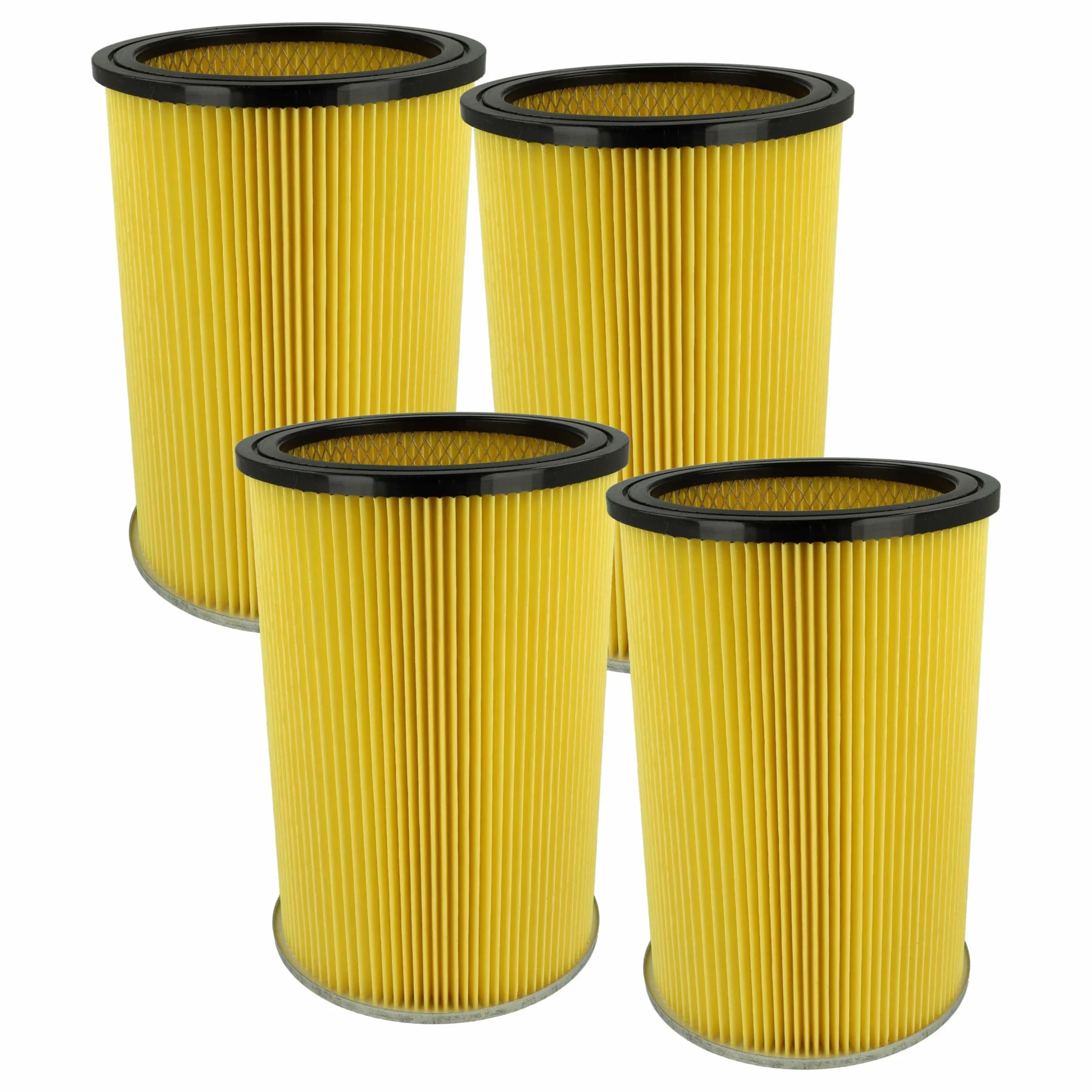 4x Filtre remplace Thomas 195118, 787115 pour aspirateur Thomas - Cartouche Filtre, noir / jaune