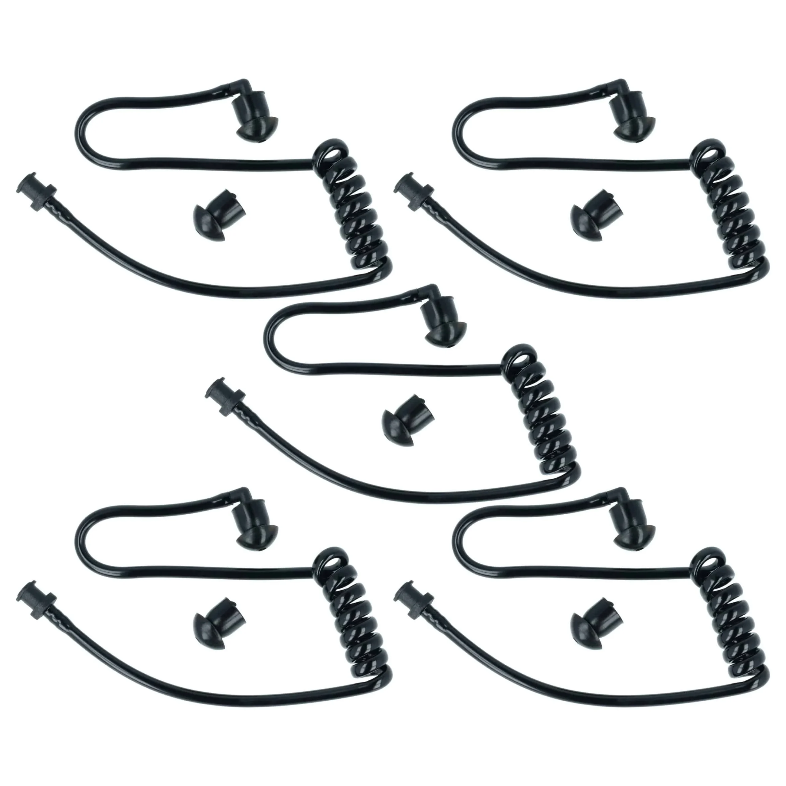 5x Tube acoustique pour écouteurs - avec 10x embout intra auriculaire, transparent, noir