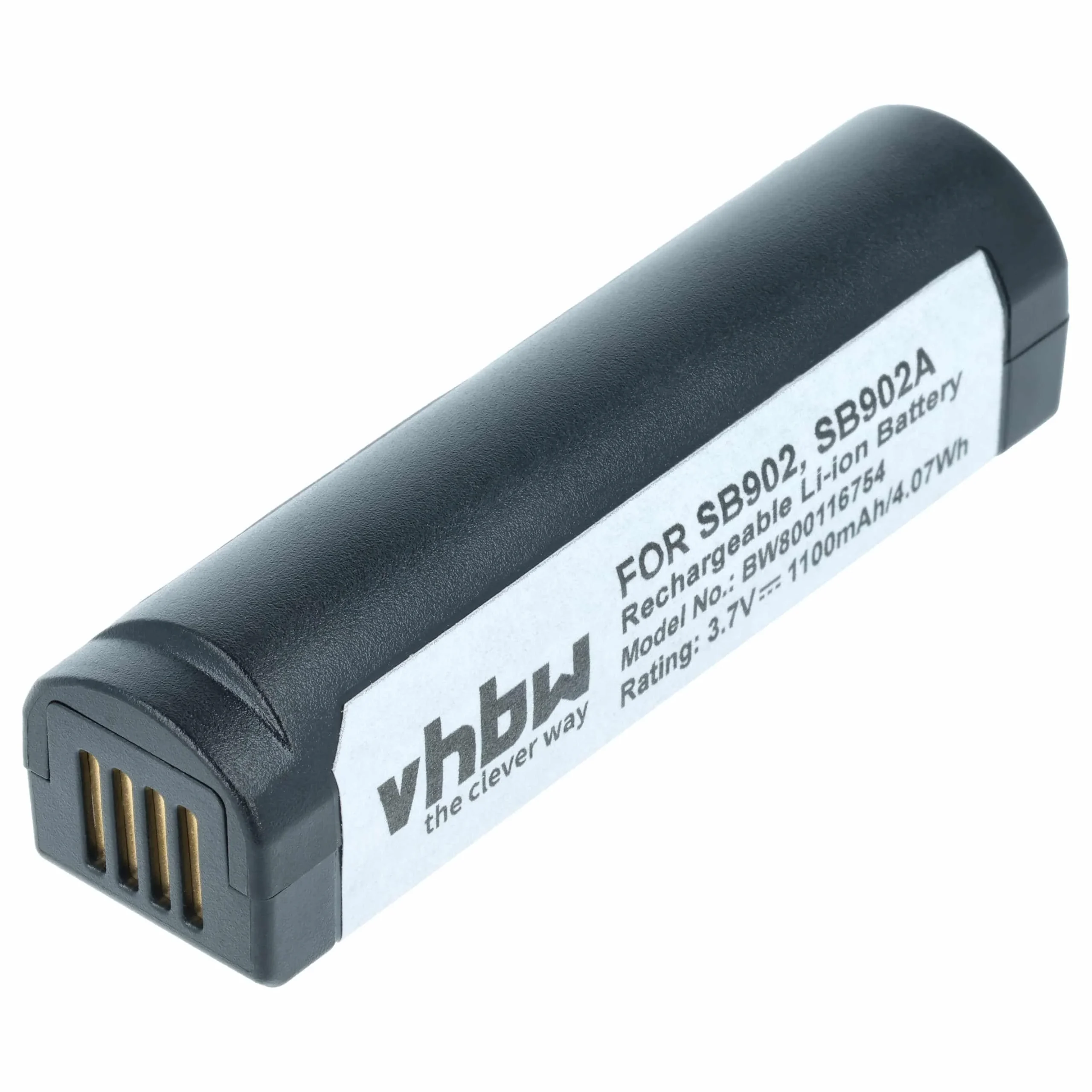 Batterie remplace Shure SB902A, SB902 pour système radio numérique Shure - 1100mAh 3,7V Li-ion