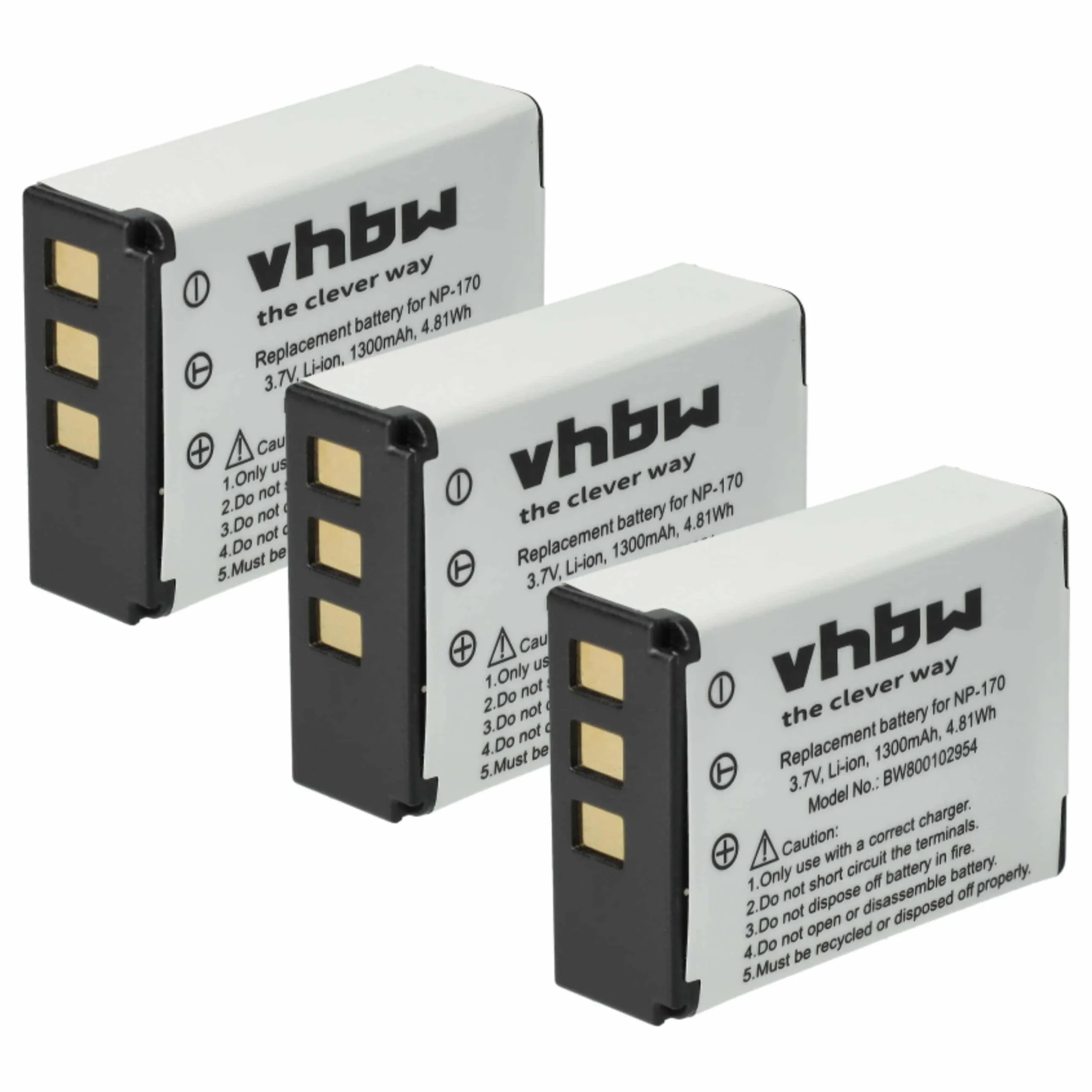 3x Batteries remplace Aiptek 084-07042L-062 pour caméscope Toshiba- 1300mAh 3,7V Li-ion