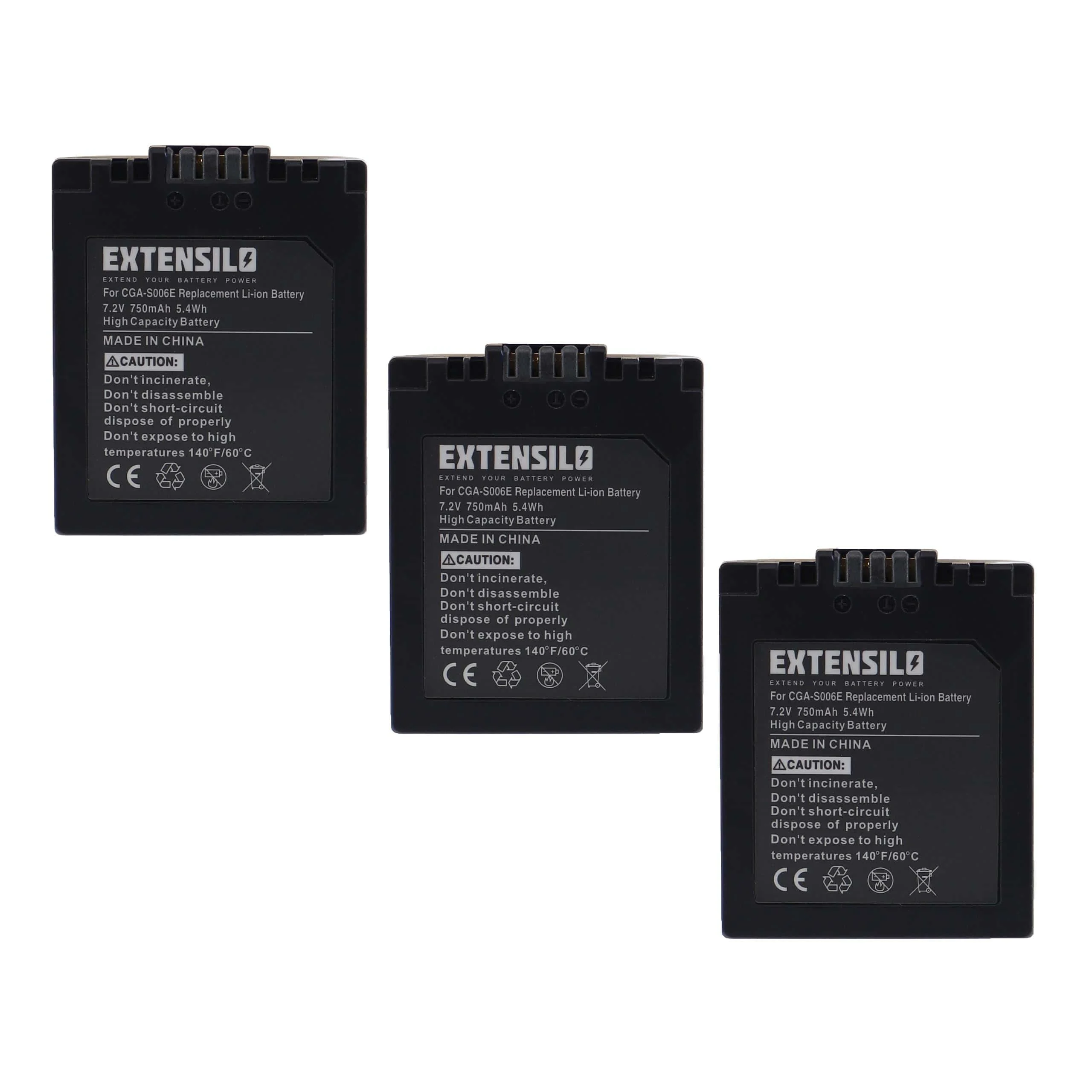 3x Batteries remplace Leica BP-DC5 pour appareil photo Leica- 750mAh 7,2V Li-ion