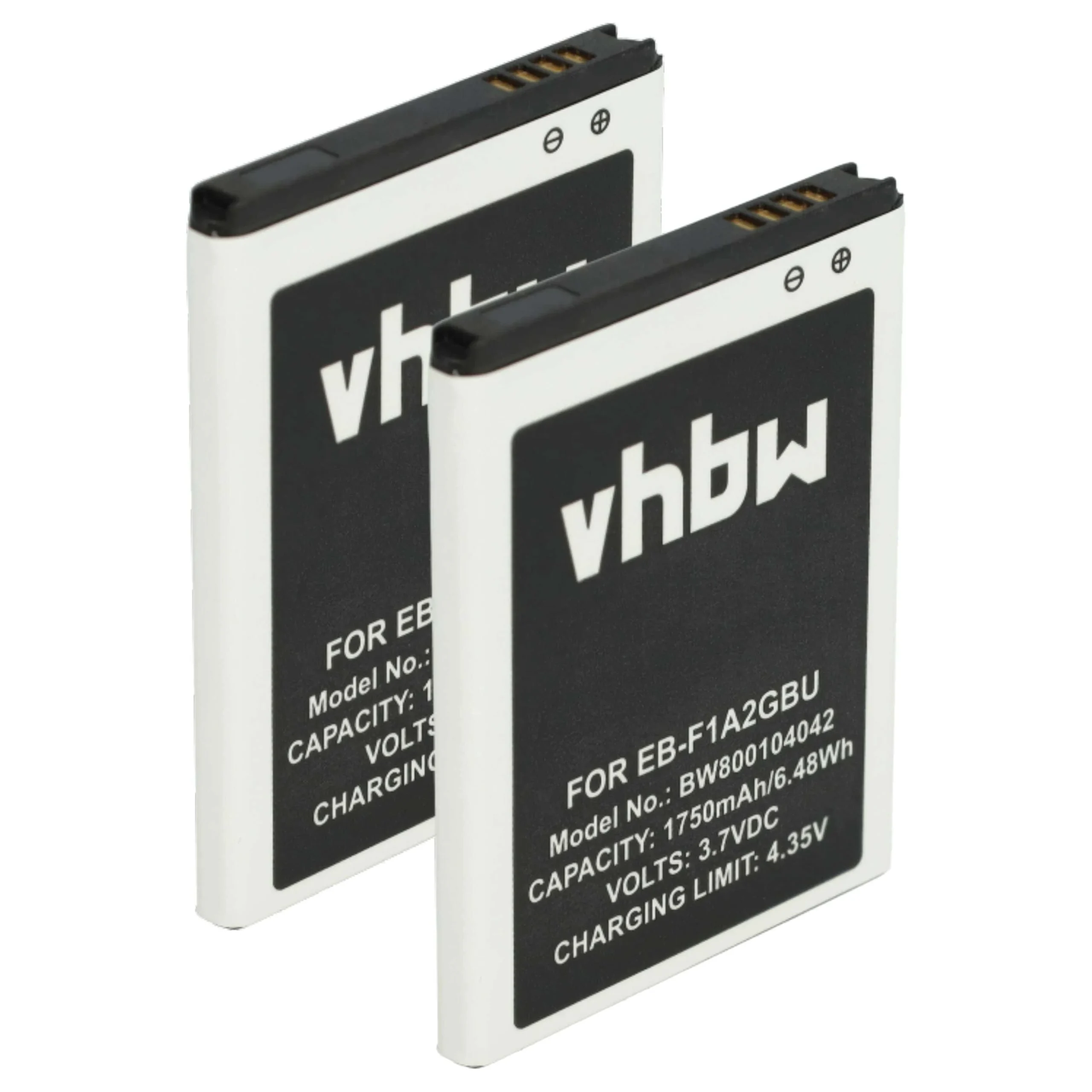 Batterie (2 pcs.) remplace Samsung EB-F1A2, EB-F1A2GBU téléphone portable Samsung - 1750mAh 3,7V Li-ion