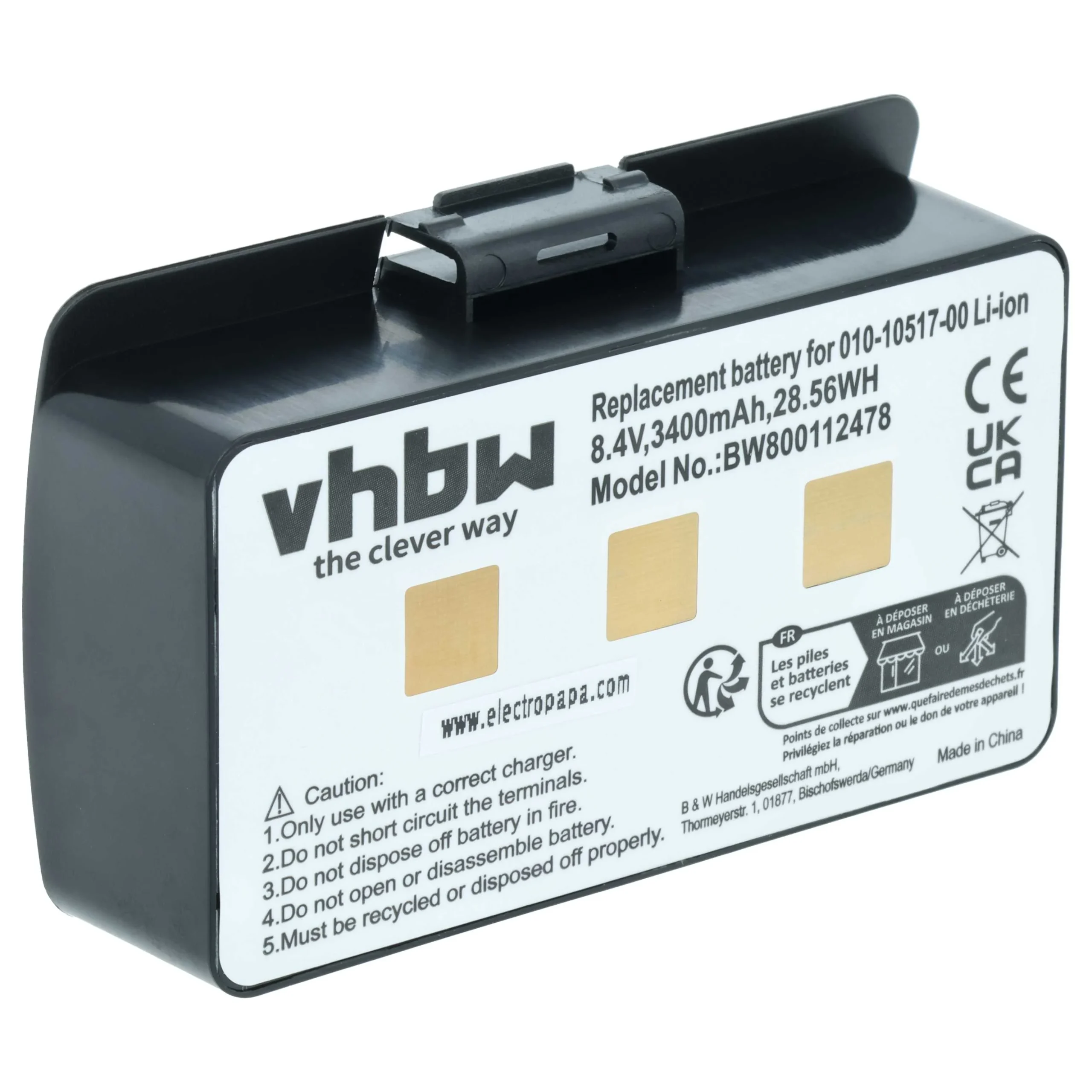 Batterie remplace Garmin 010-10517-00, 010-10517-01 pour navigation GPS Garmin - 3400mAh 8,4V Li-ion