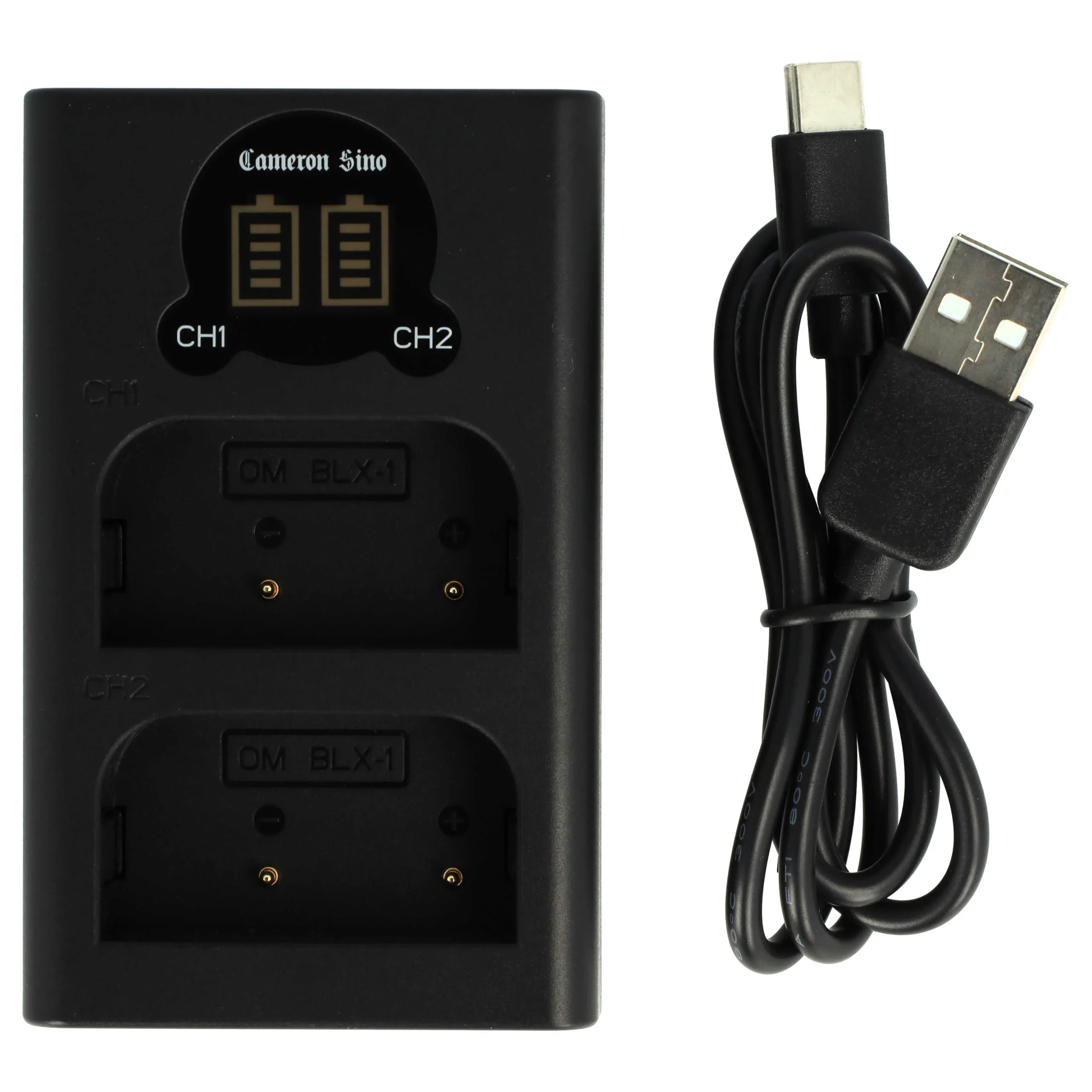 Chargeur Micro-USB + USB-C pour appareil photo Olympus OM-1 Mirrorless - 0,5 A