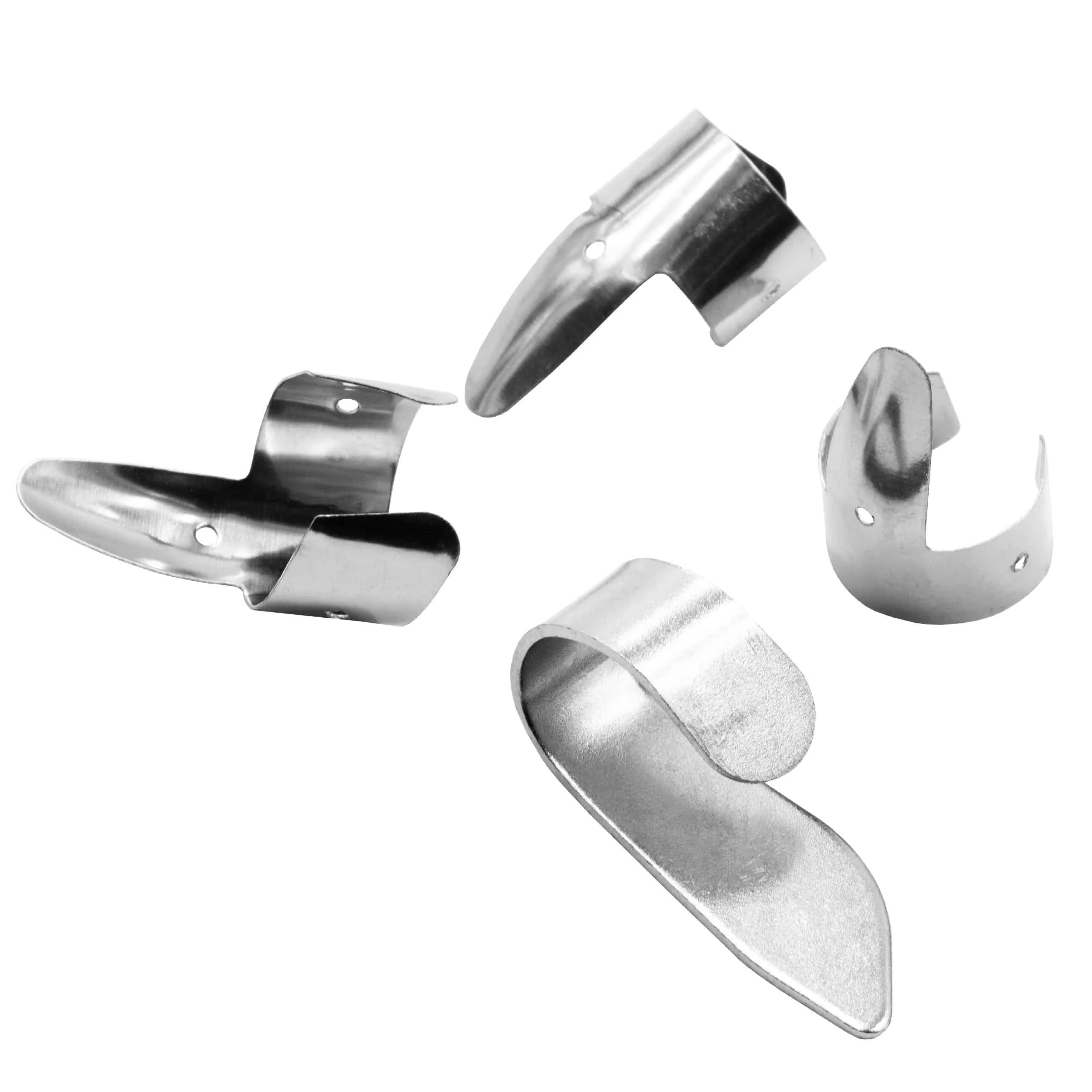 4x Kit de médiators de doigts pour guitare, banjo, pedal steel - 3x fingerpick, 1x onglet de pouce, métal