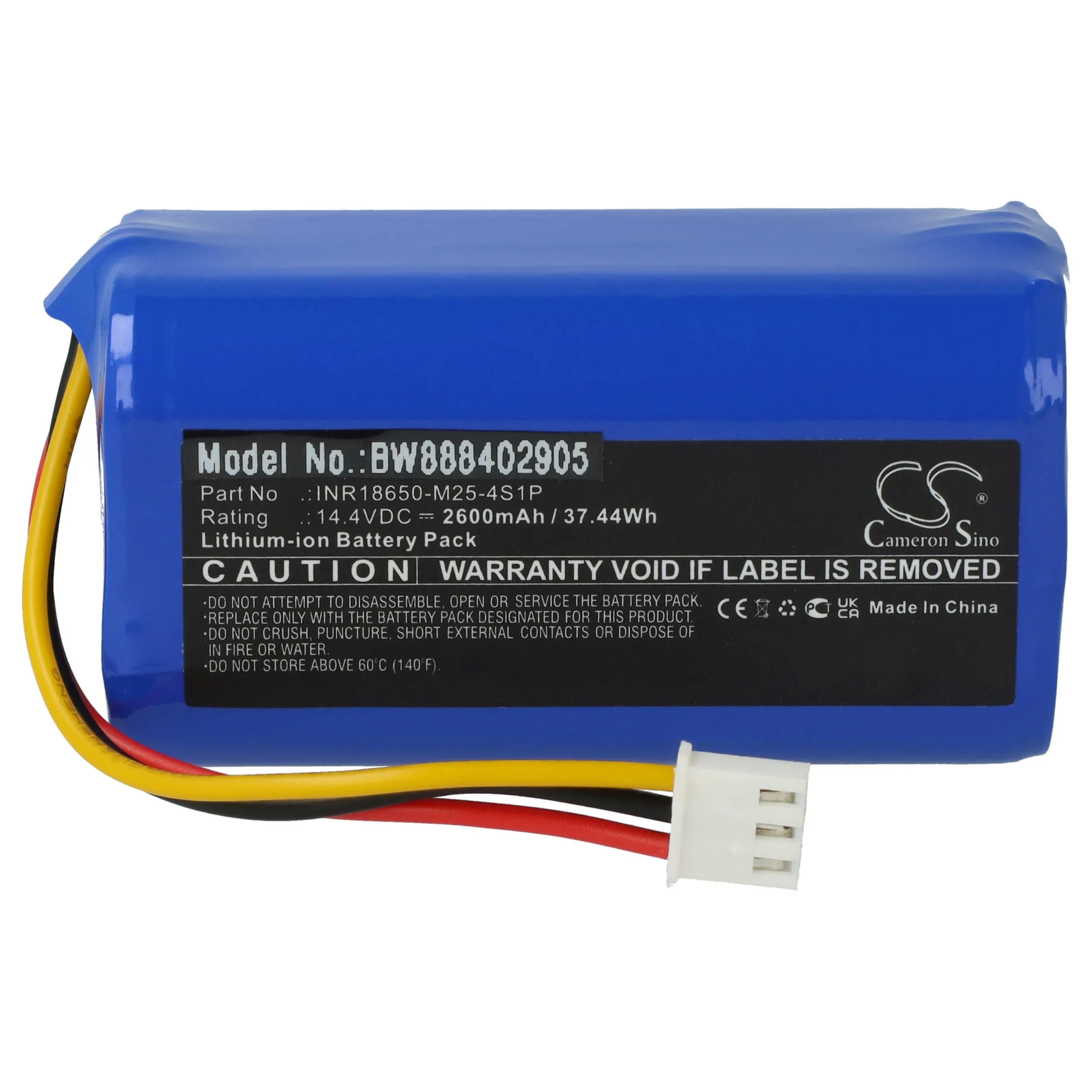 Batterie remplace Proscenic INR18650-M25-4S1P pour robot aspirateur Proscenic - 2600mAh 14,4V Li-ion
